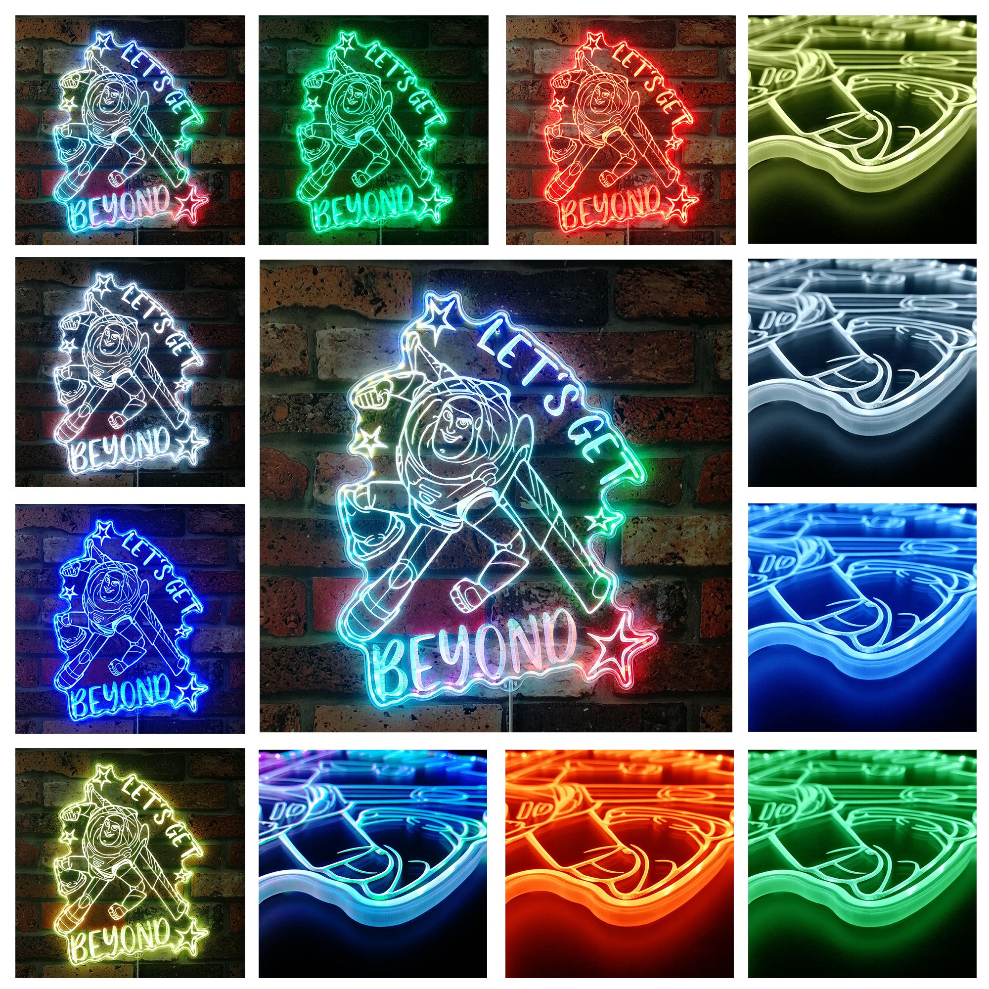 Buzz Lightyear Toy Story Neon RGB Edge Lit LED Sign