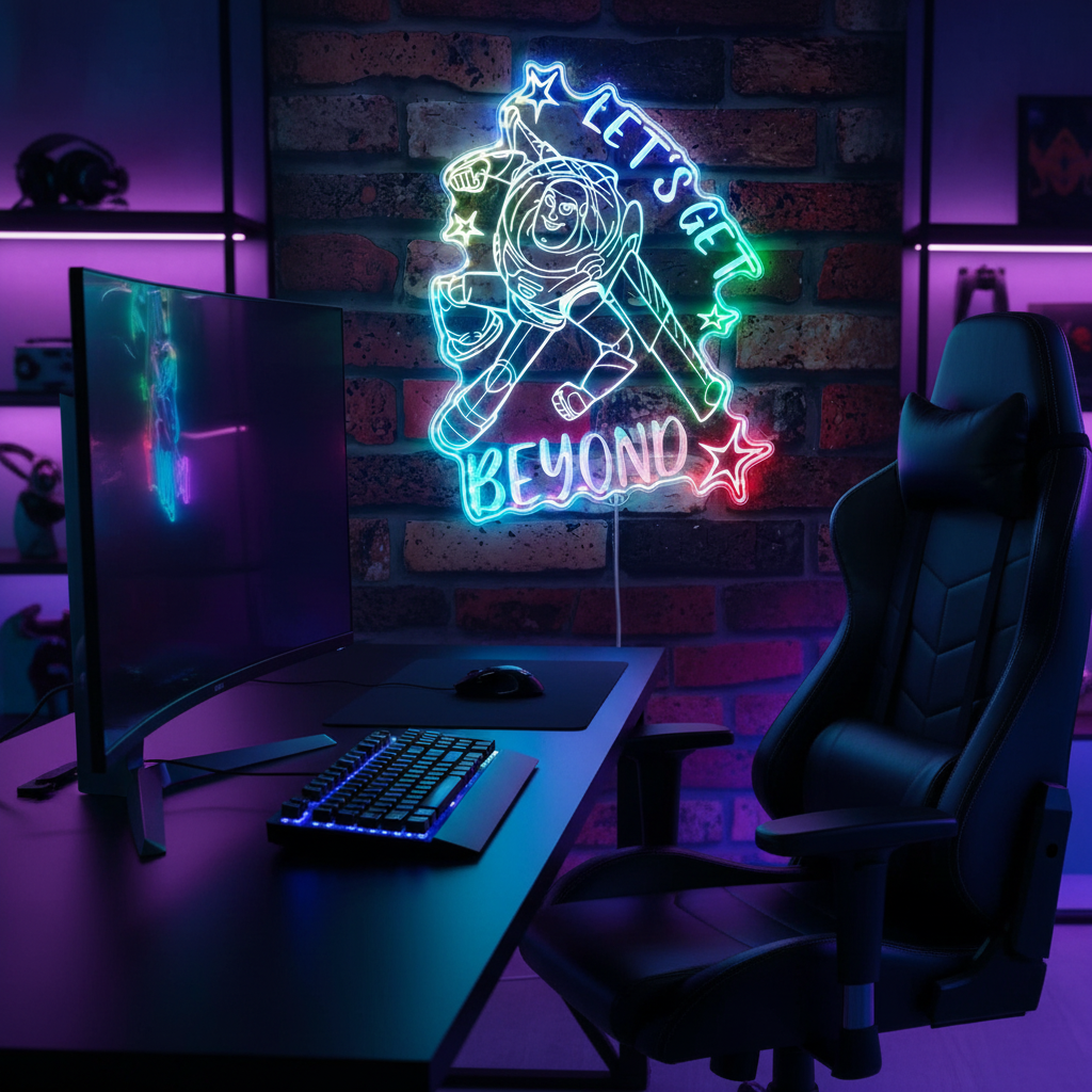 Buzz Lightyear Toy Story Neon RGB Edge Lit LED Sign