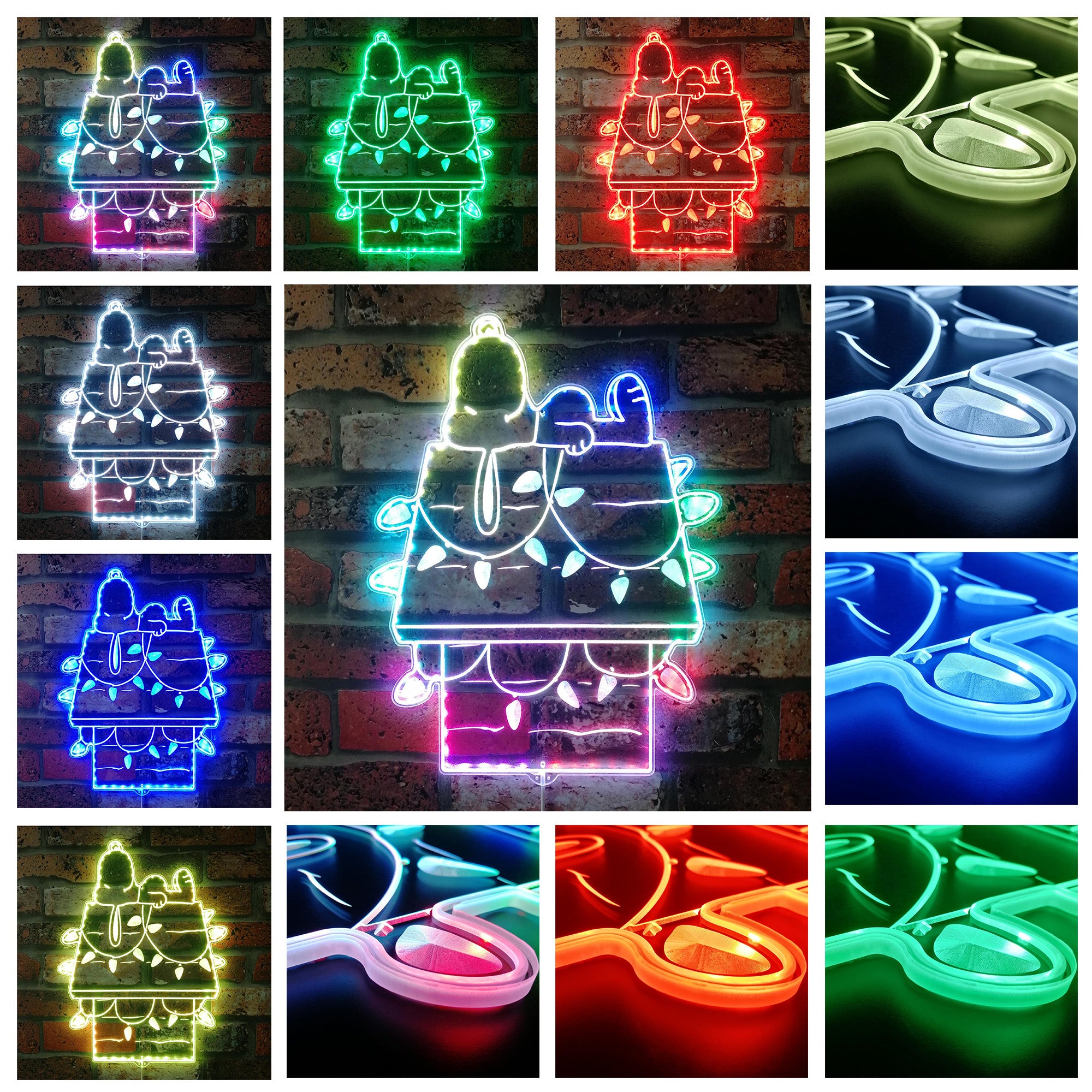 Snoopy Night Light Dynamic RGB Edge Lit LED Sign