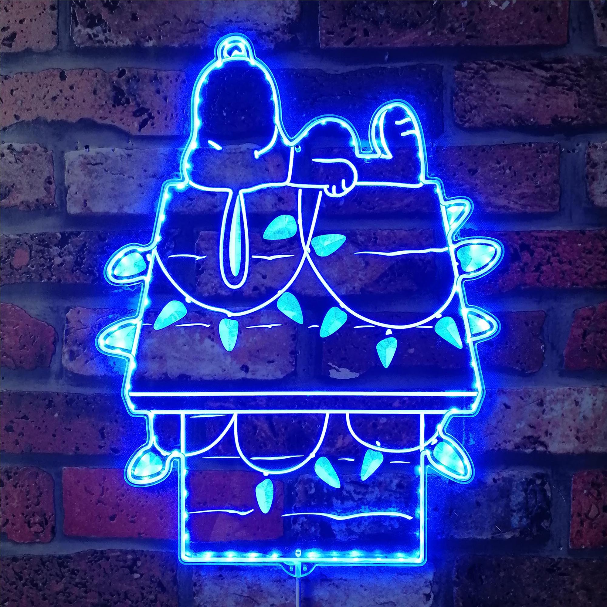 Snoopy Christmas Night Light Neon RGB Edge Lit LED Sign