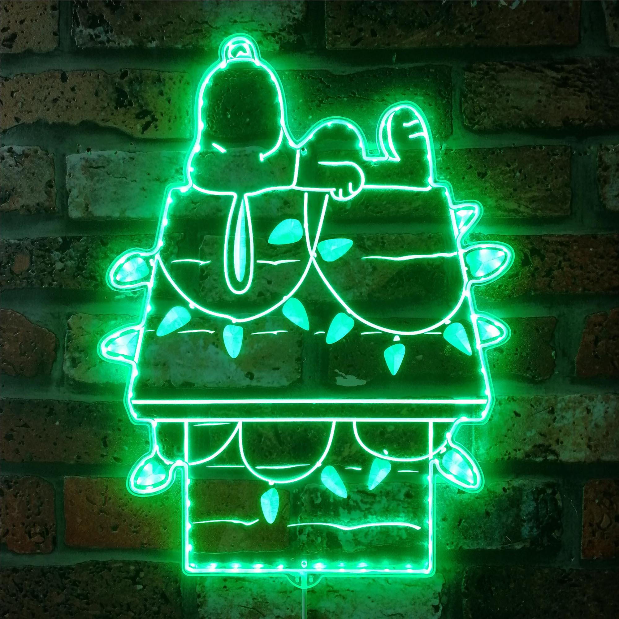 Snoopy Christmas Night Light Neon RGB Edge Lit LED Sign