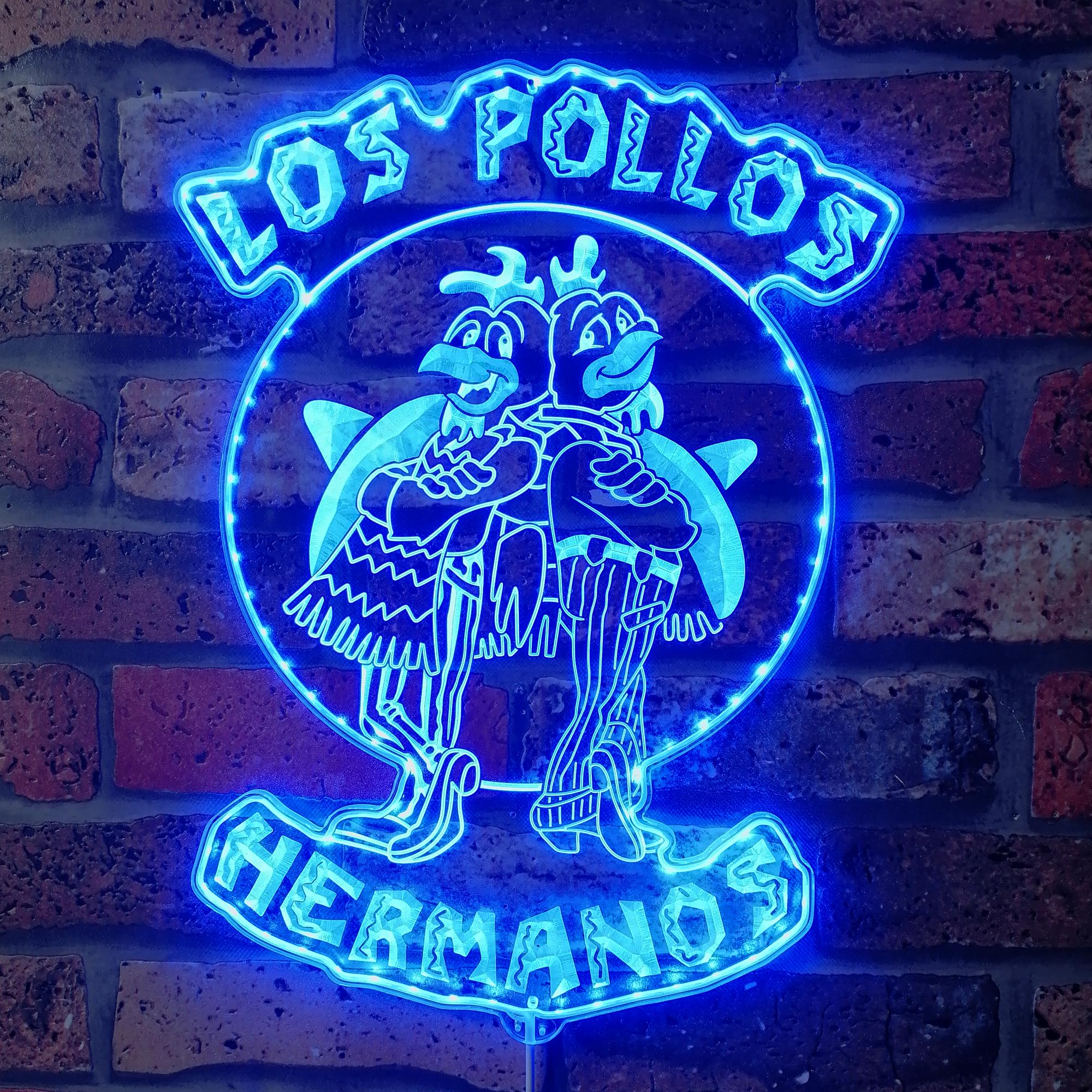 Los Pollos Hermanos Breaking Bad Neon RGB Edge Lit LED Sign