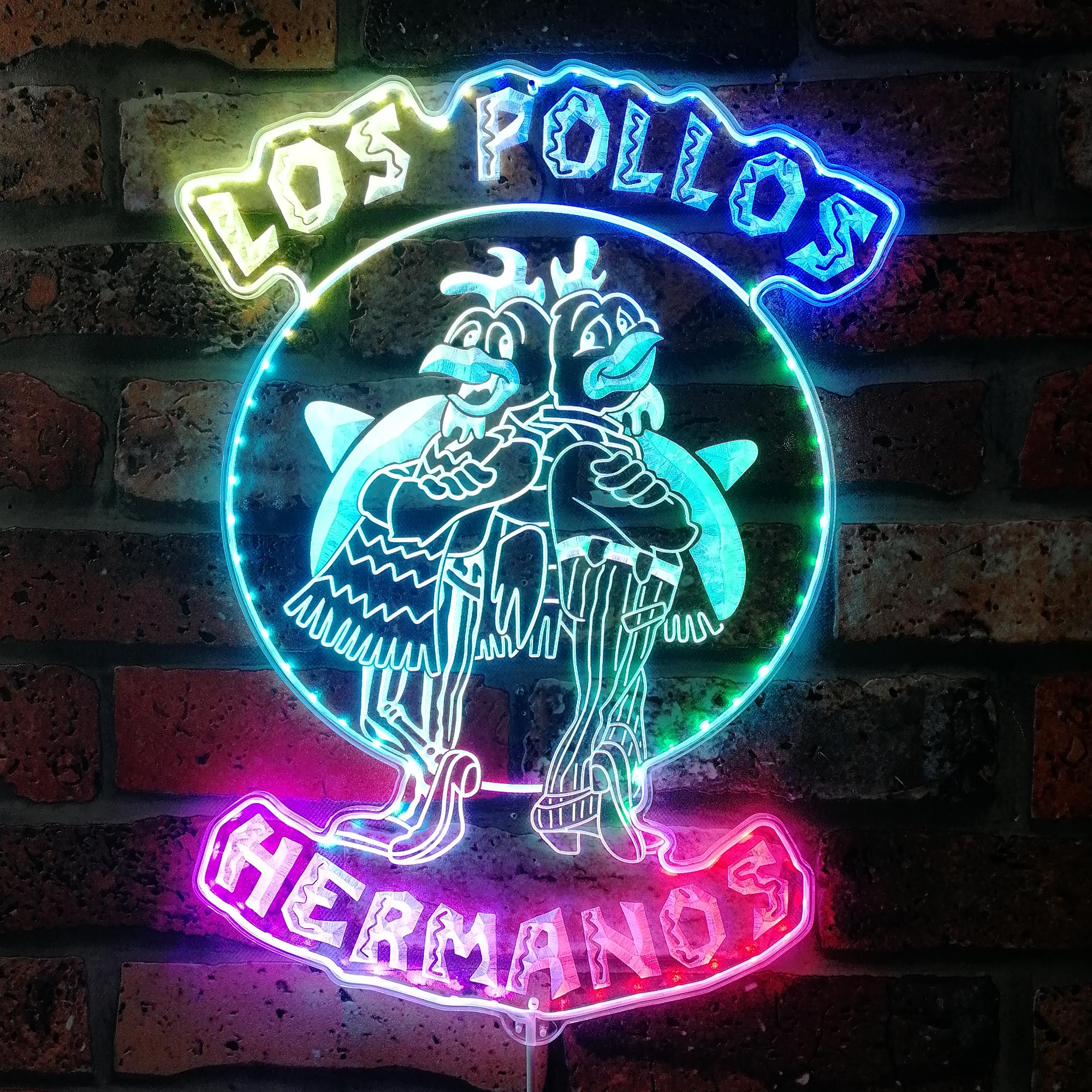 Los Pollos Hermanos Dynamic RGB Edge Lit LED Sign