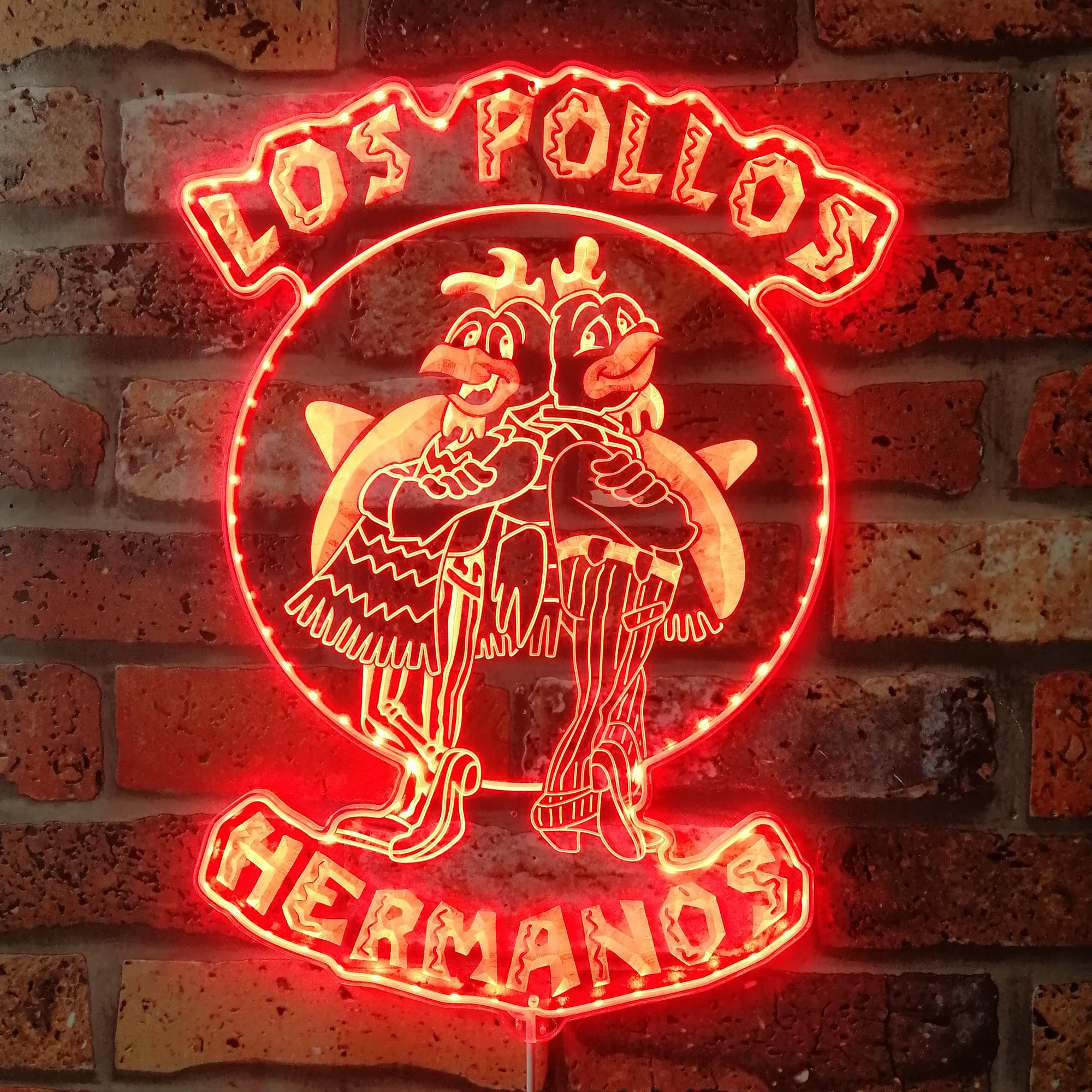 Los Pollos Hermanos Breaking Bad Neon RGB Edge Lit LED Sign