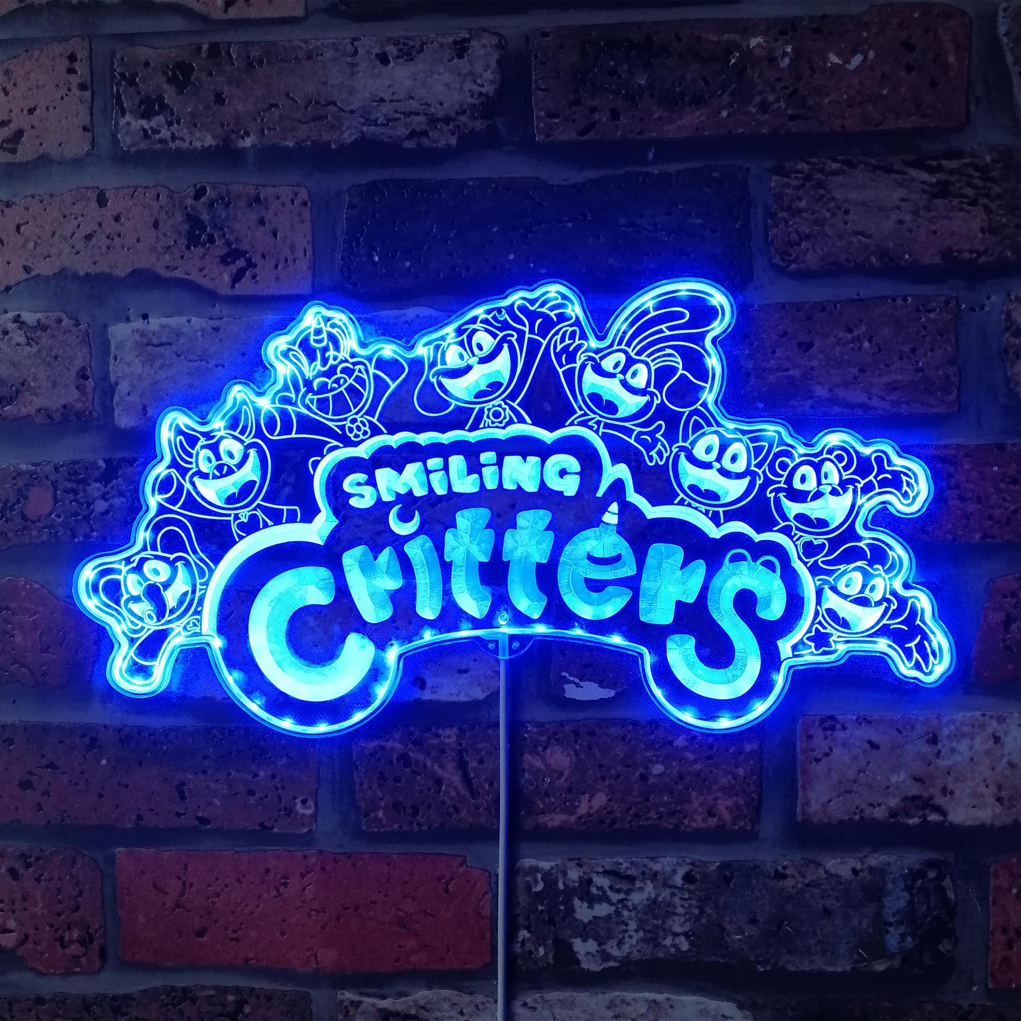 Smiling Critters Dynamic RGB Edge Lit LED Sign