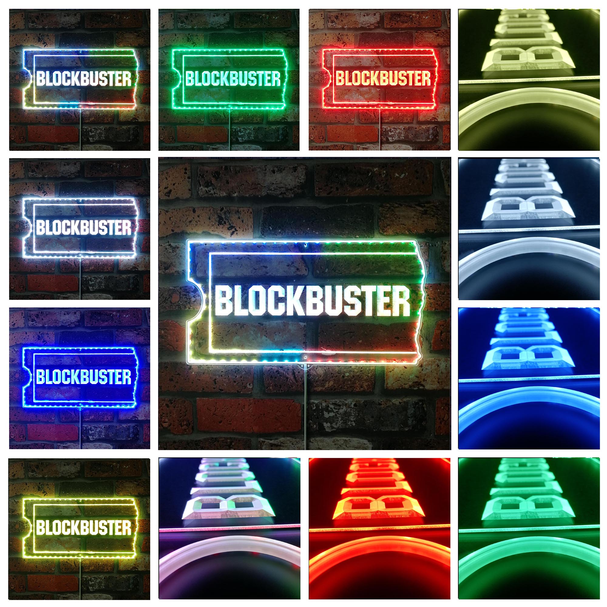 Blockbuster Led Sign Blockbuster Dynamic RGB Edge Lit LED Sign | LEDLABCAVE