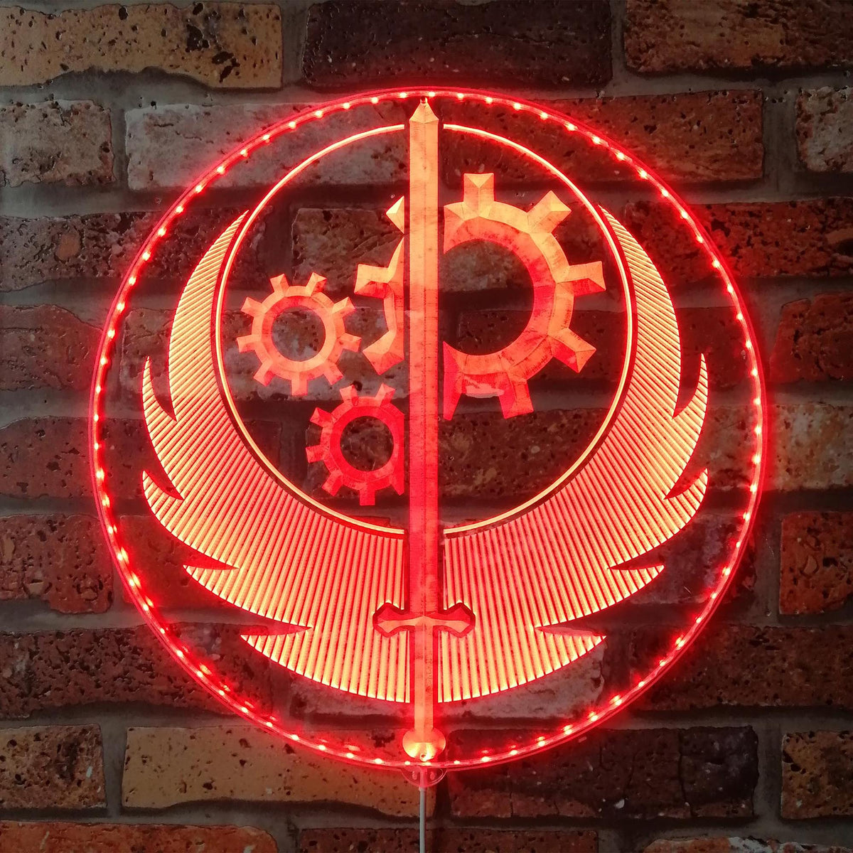 Fallout Brotherhood. Dynamic RGB Edge Lit LED Sign | LEDLABCAVE
