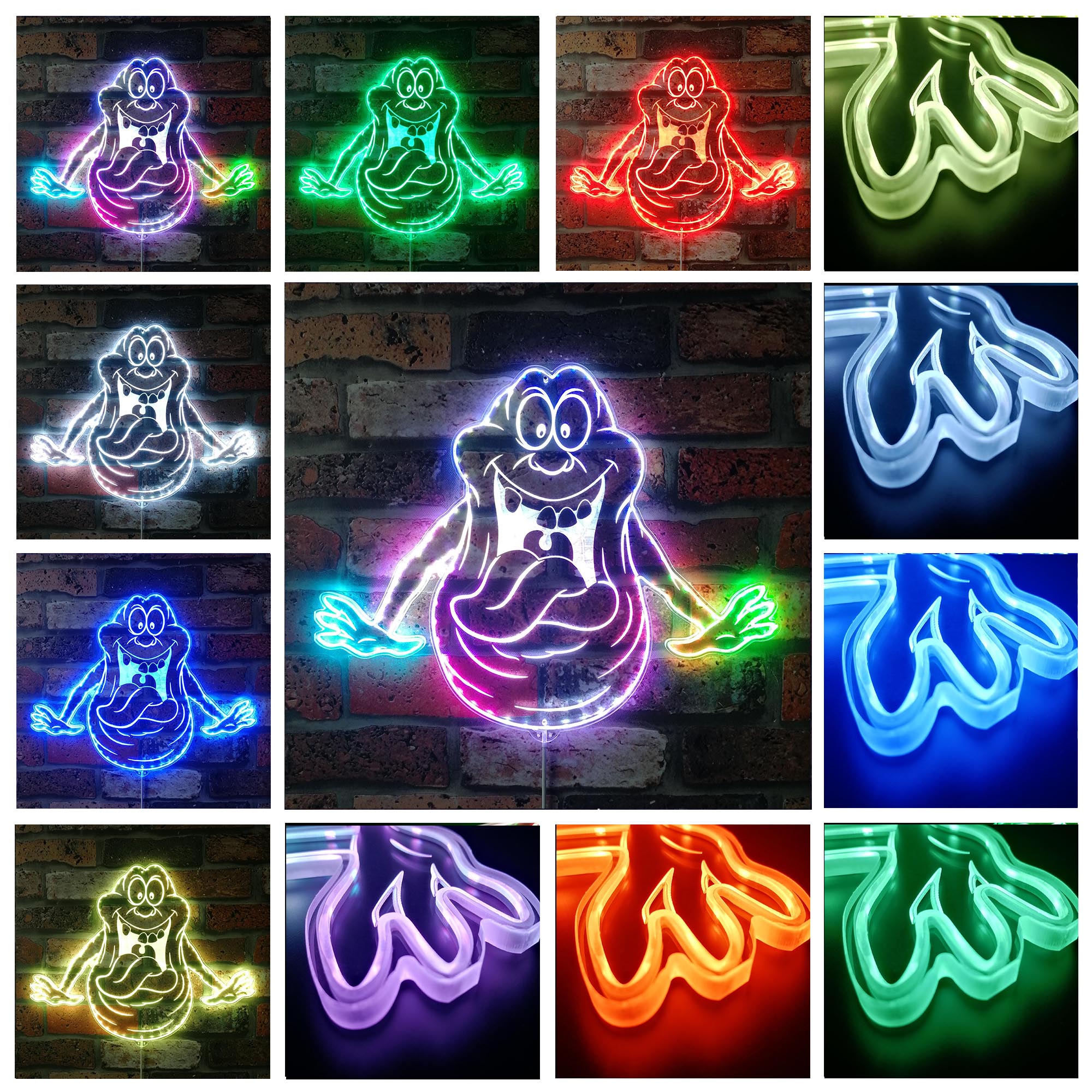 Ghostbuster Slimer Halloween Dynamic RGB Edge Lit LED Sign