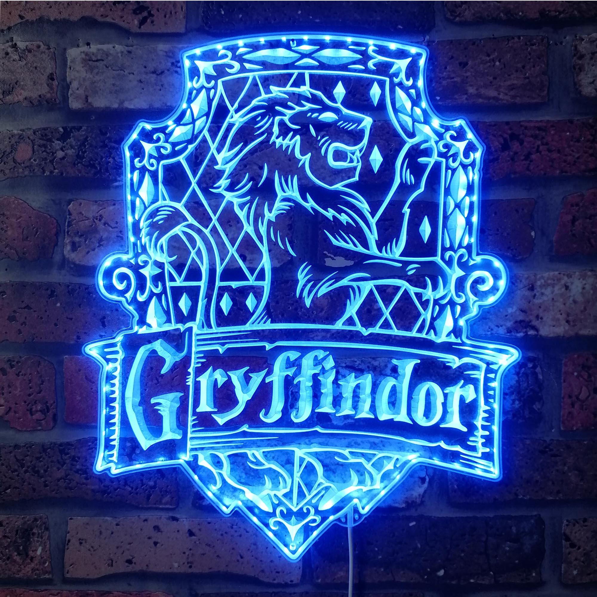 Wizard House Hogwarts Gryffindor Dynamic RGB Edge Lit LED Sign