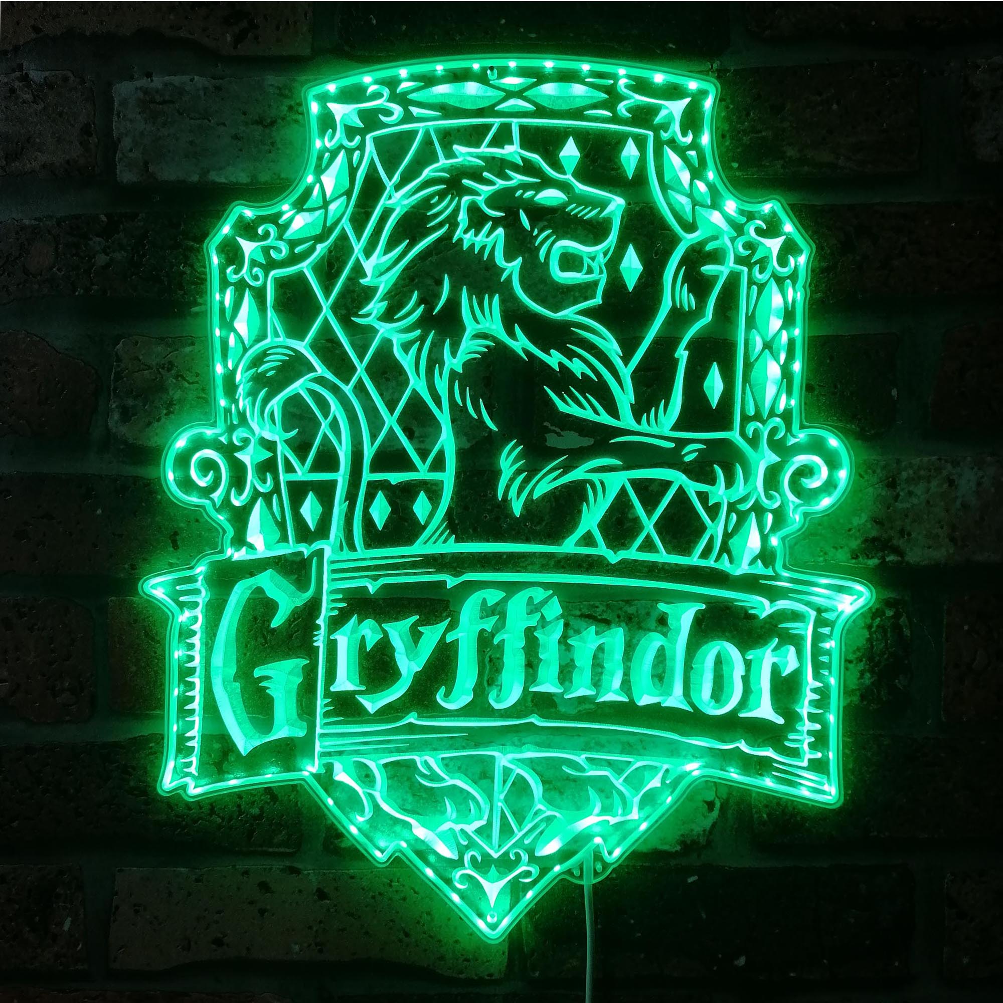 Wizard House Hogwarts Gryffindor Dynamic RGB Edge Lit LED Sign