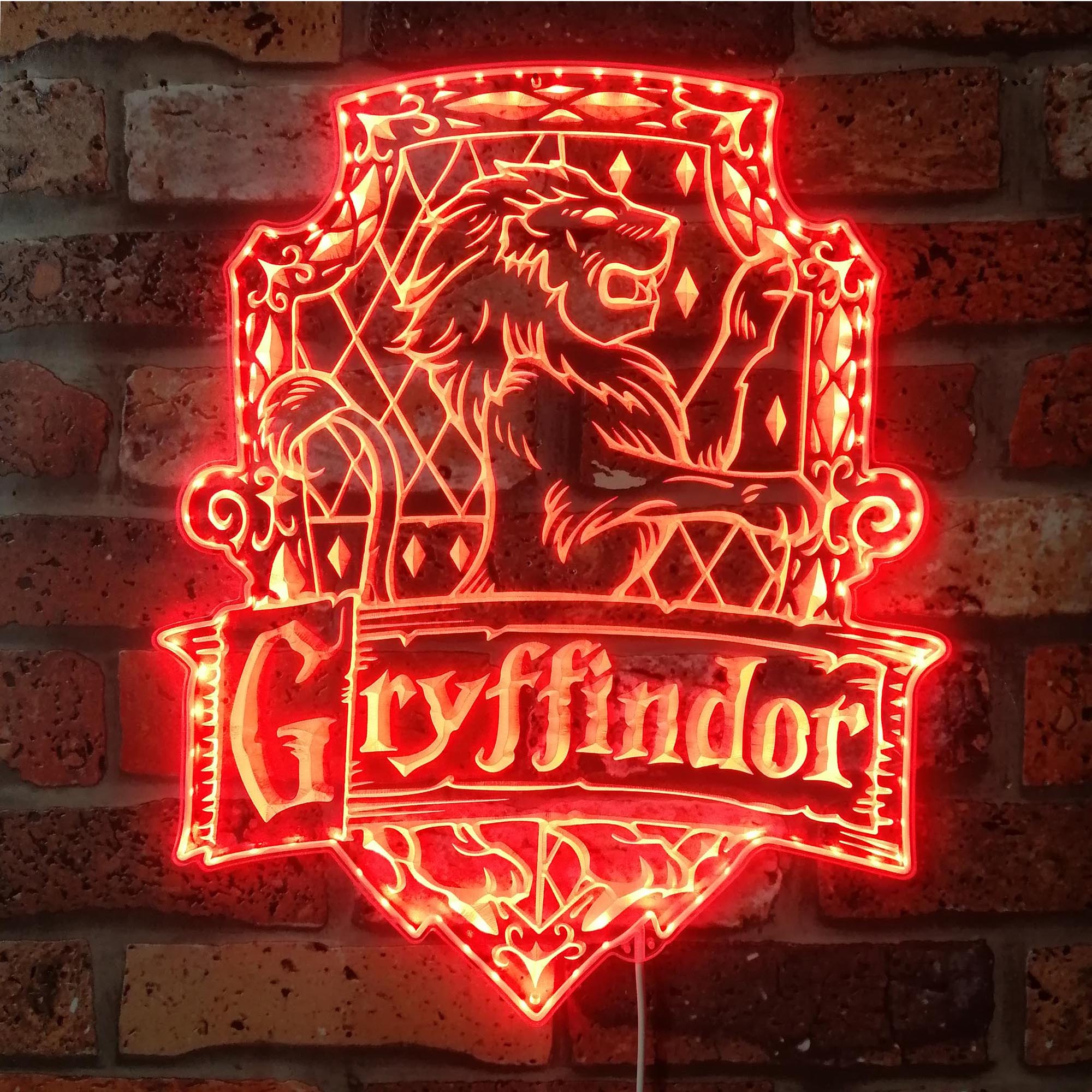 Wizard House Hogwarts Gryffindor Dynamic RGB Edge Lit LED Sign