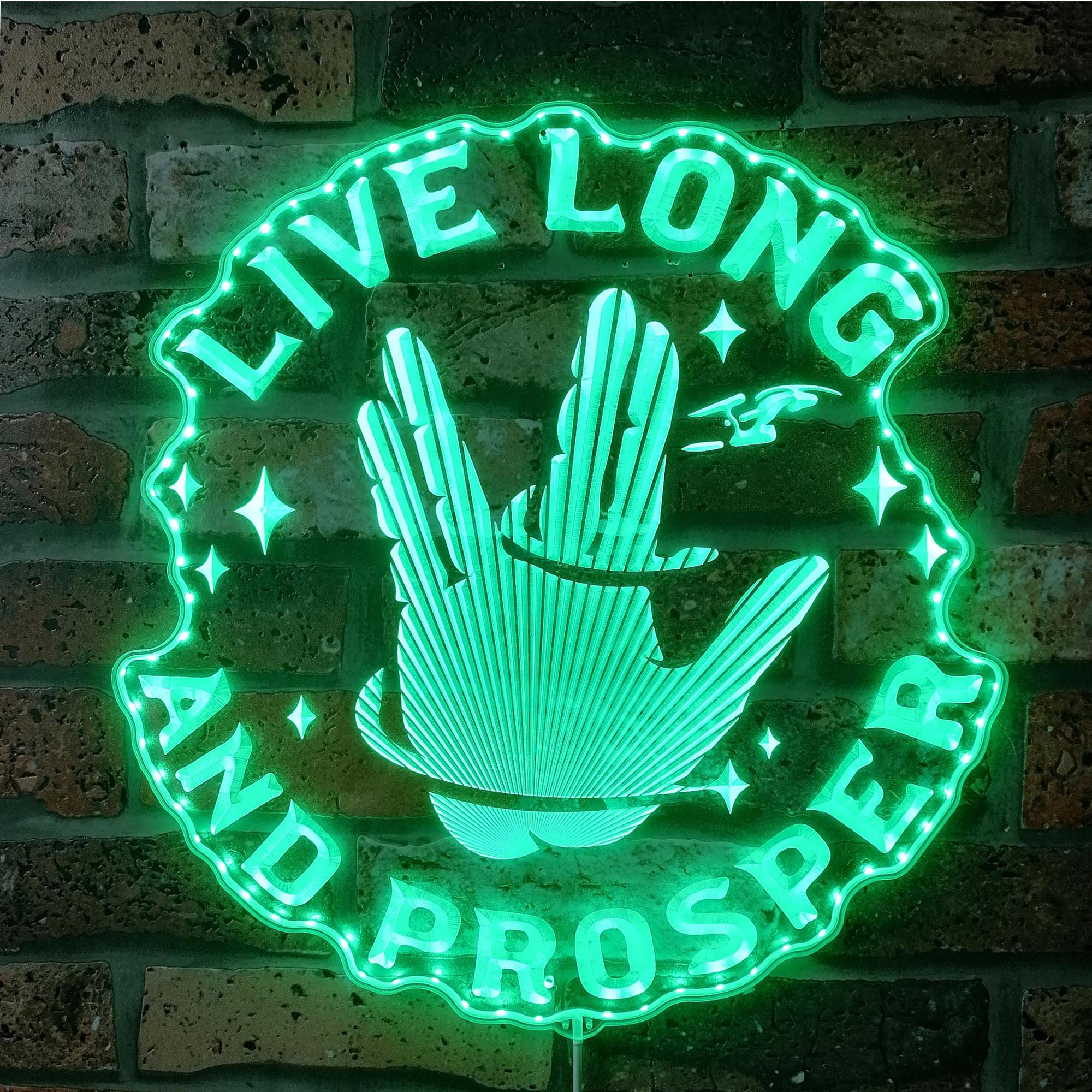 Live Long and Prosper Dynamic RGB Edge Lit LED Sign