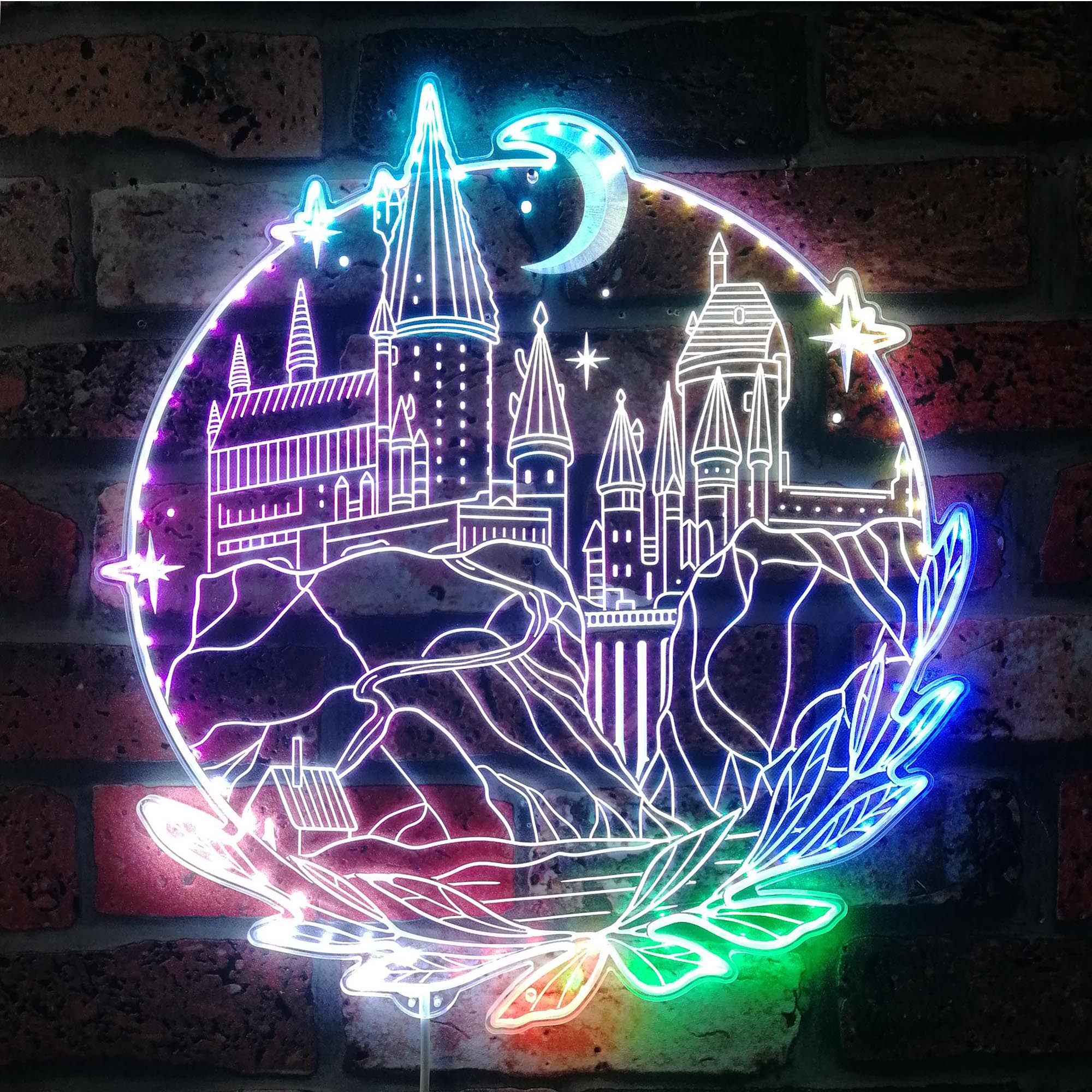 Harry Potter Hogwarts Castle Dynamic RGB Edge Lit LED Sign