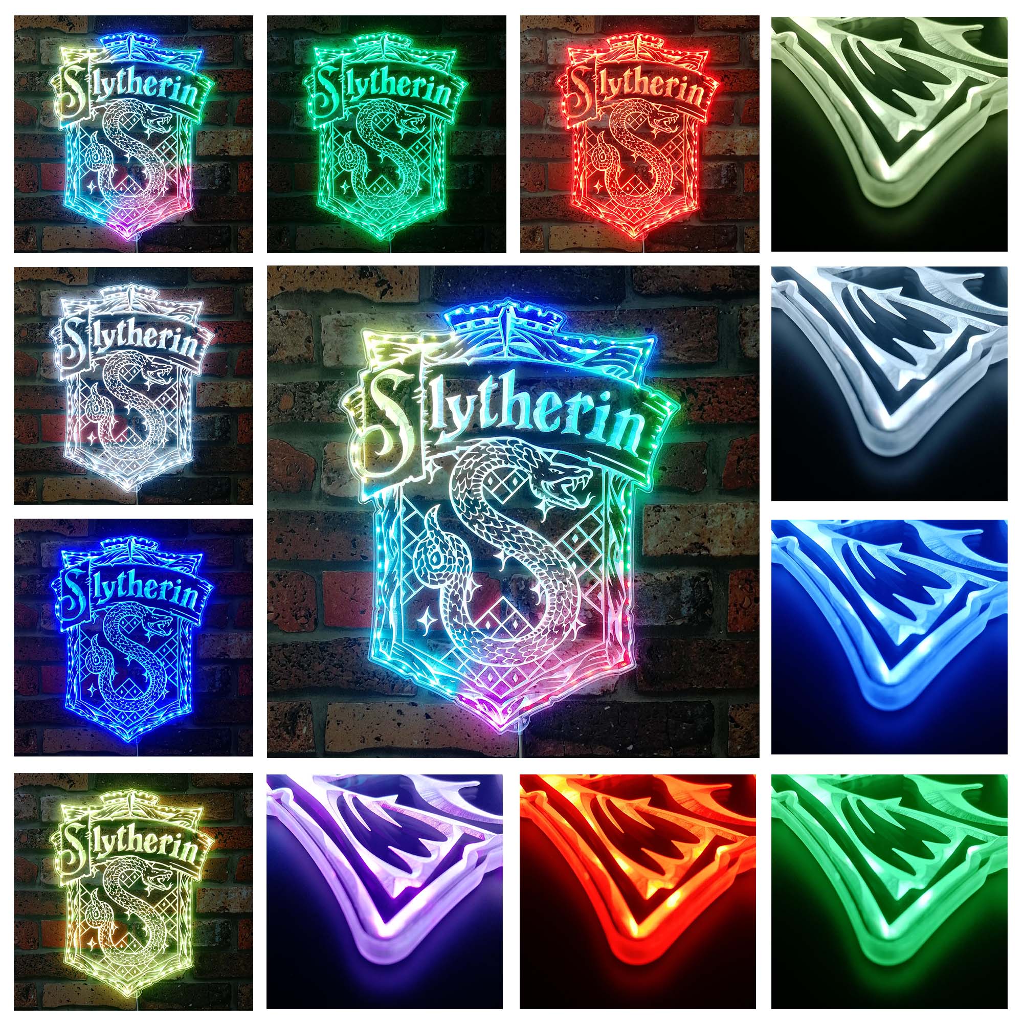 Harry Potter Slytherin Dynamic RGB Edge Lit LED Sign