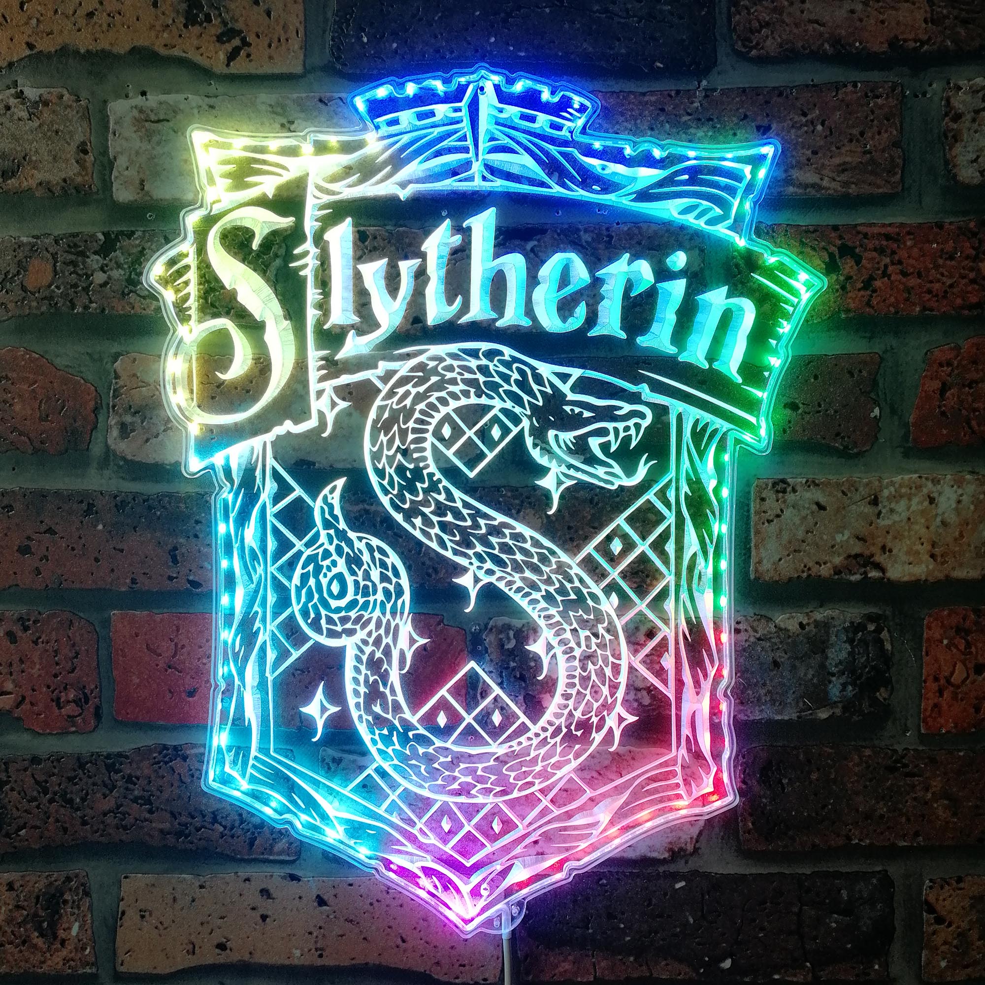 Harry Potter Slytherin Dynamic RGB Edge Lit LED Sign