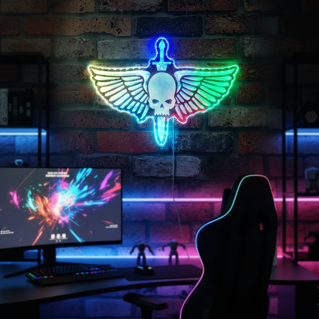 Warhammer 40k Space Marine Neon RGB Edge Lit LED Sign