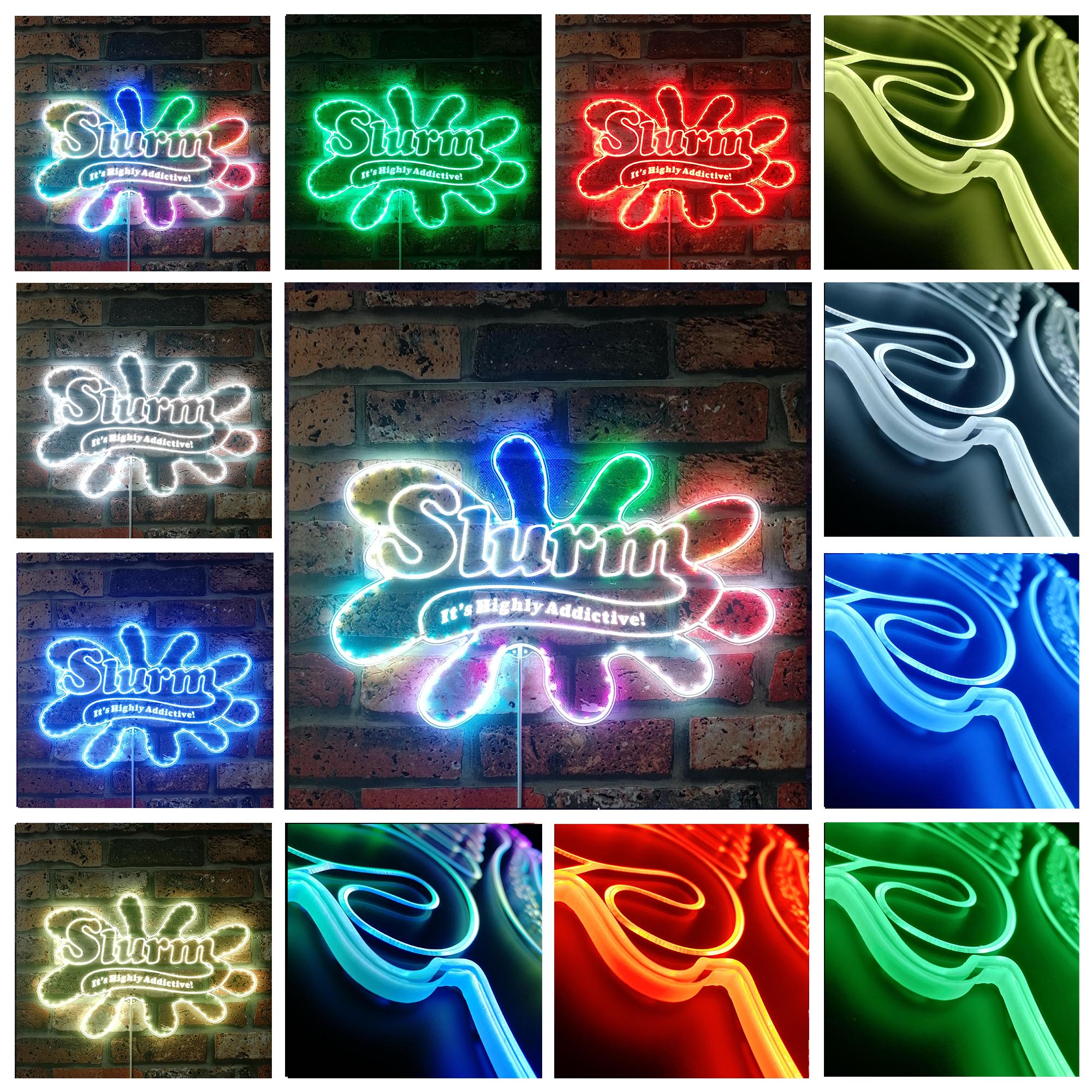 Futurama Slurm Drink Logo Dynamic RGB Edge Lit LED Sign