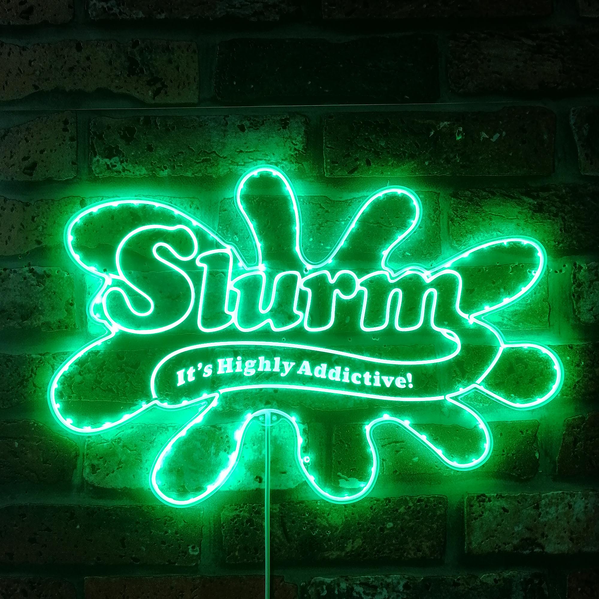 Futurama Slurm Drink Logo Dynamic RGB Edge Lit LED Sign