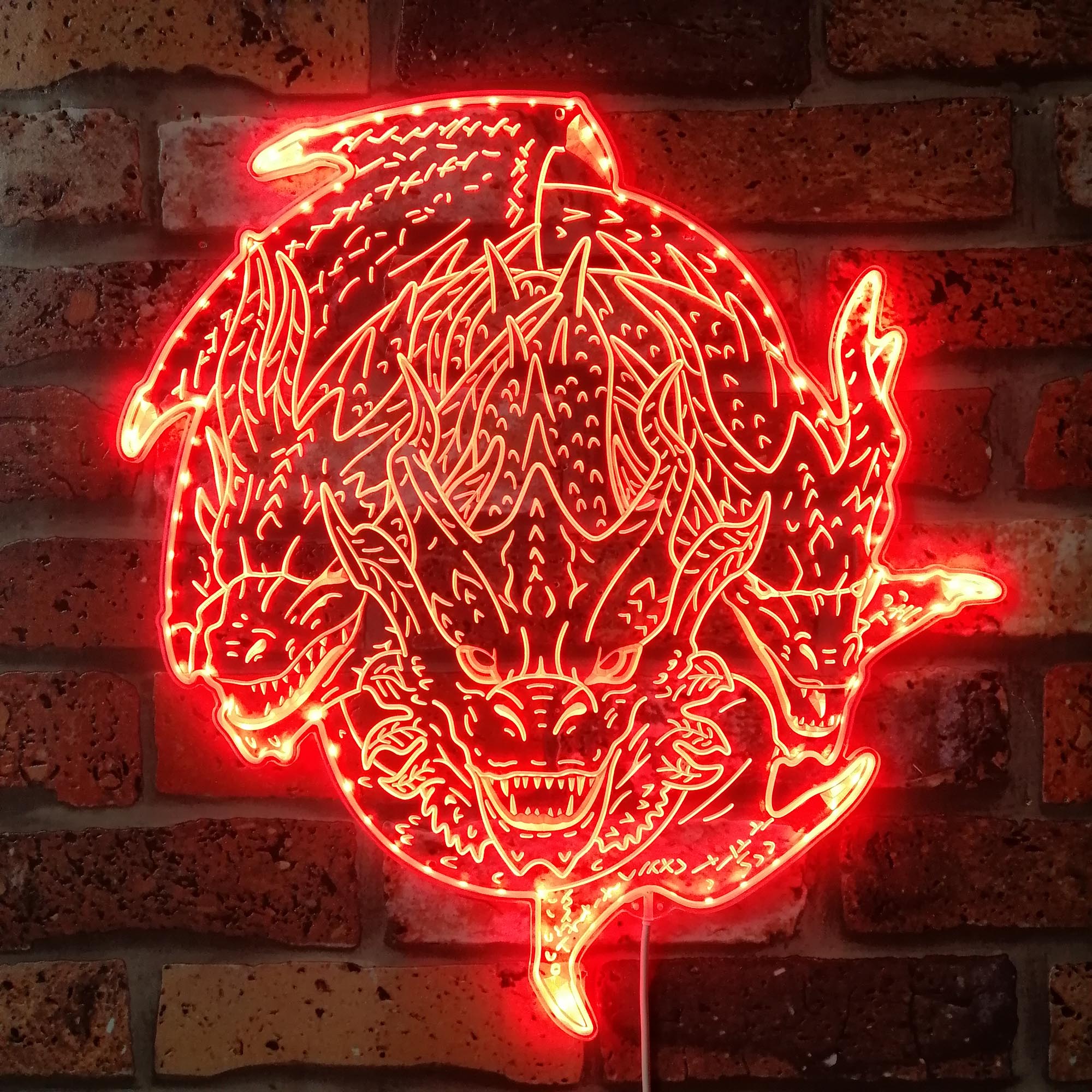 King Ghidorah Dynamic RGB Edge Lit LED Sign