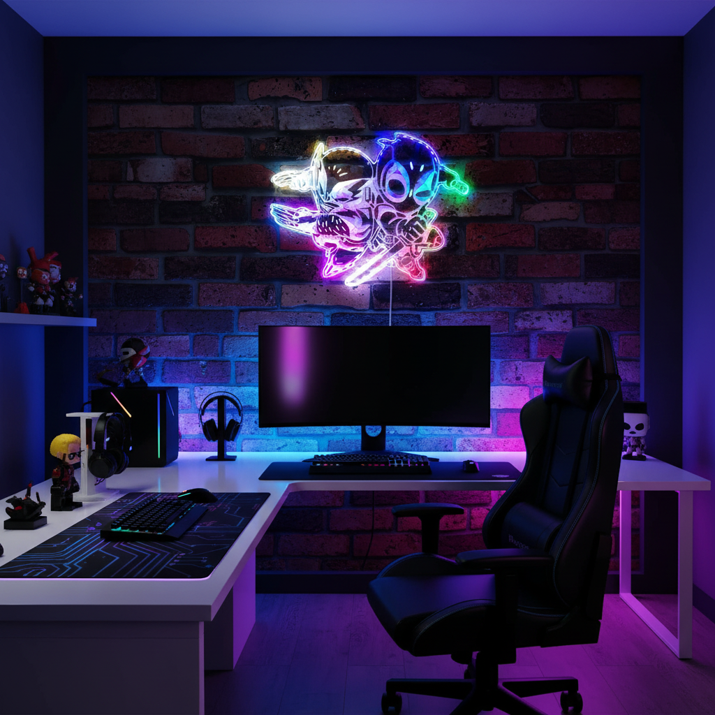 Deadpool & Wolverine Neon RGB Edge Lit LED Sign