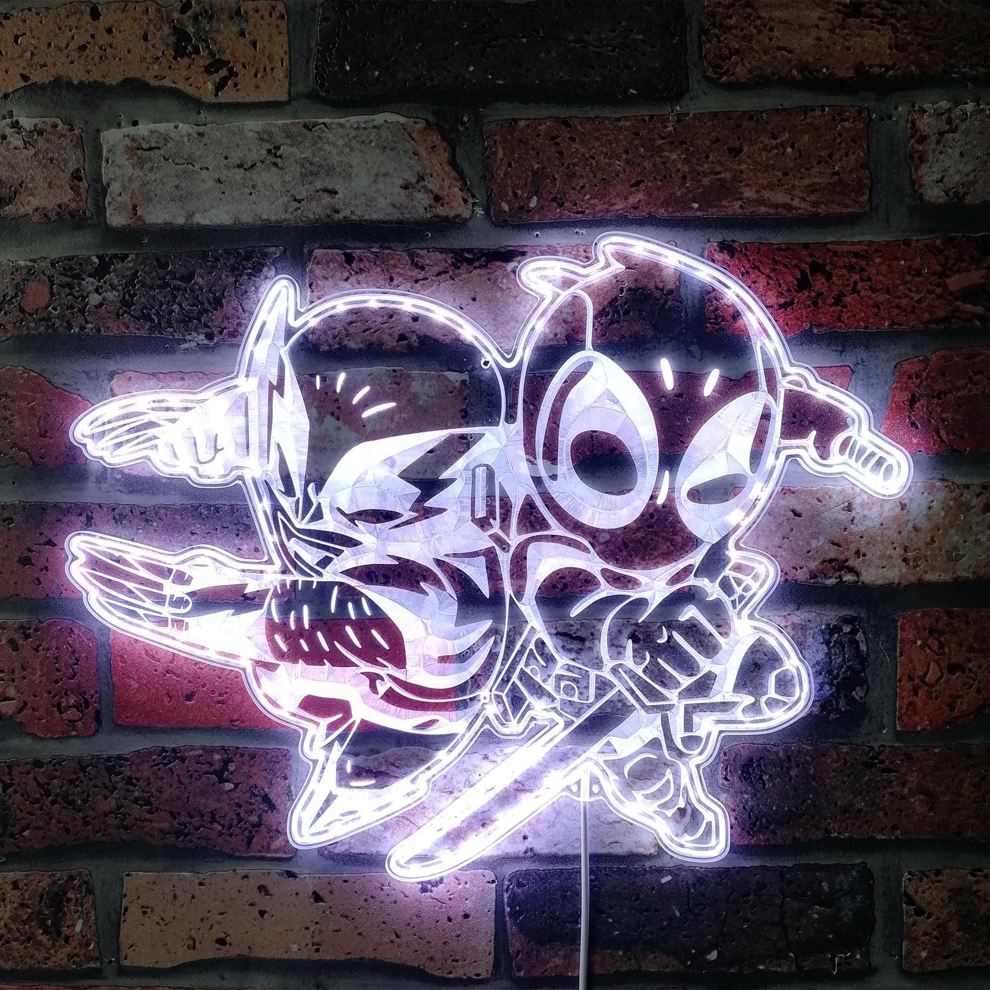 Deadpool Neon Led Deadpool & Wolverine Dynamic RGB Edge Lit LED Sign | LED LAB CAVE