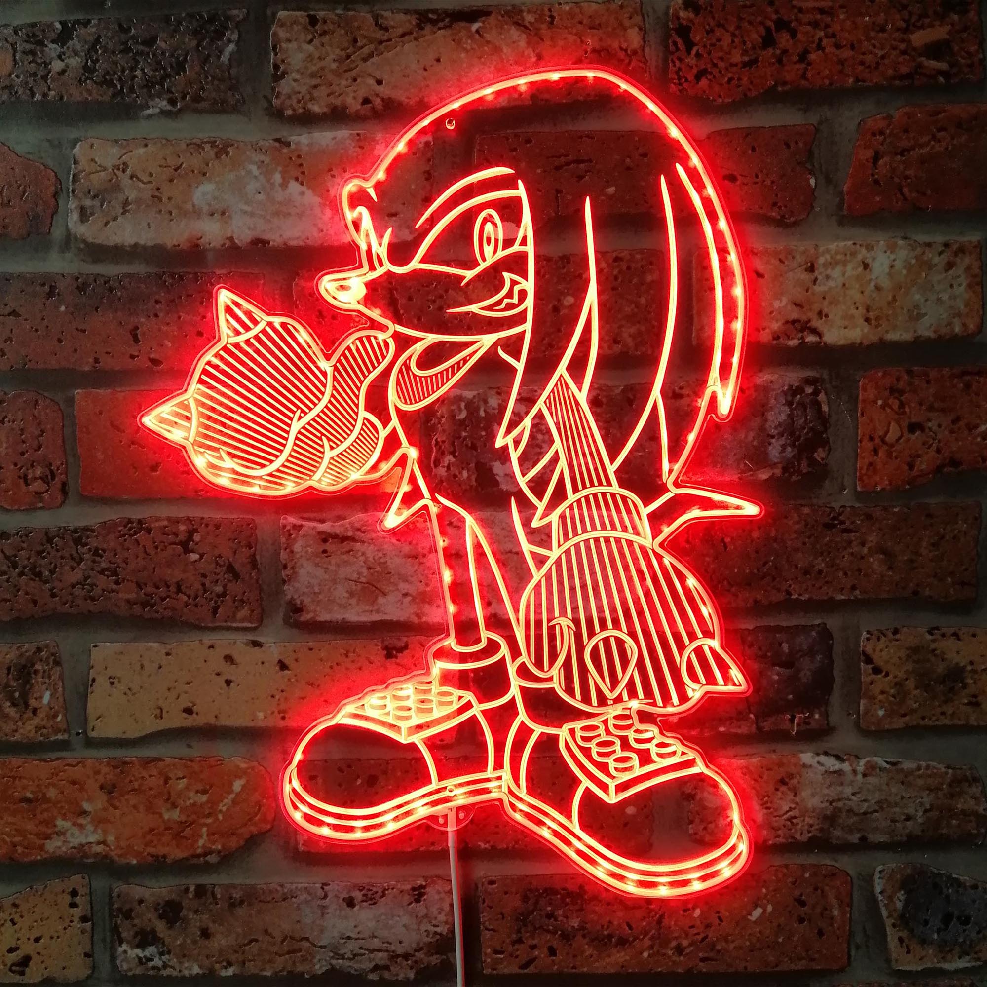 Sonic Knuckles Dynamic RGB Edge Lit LED Sign