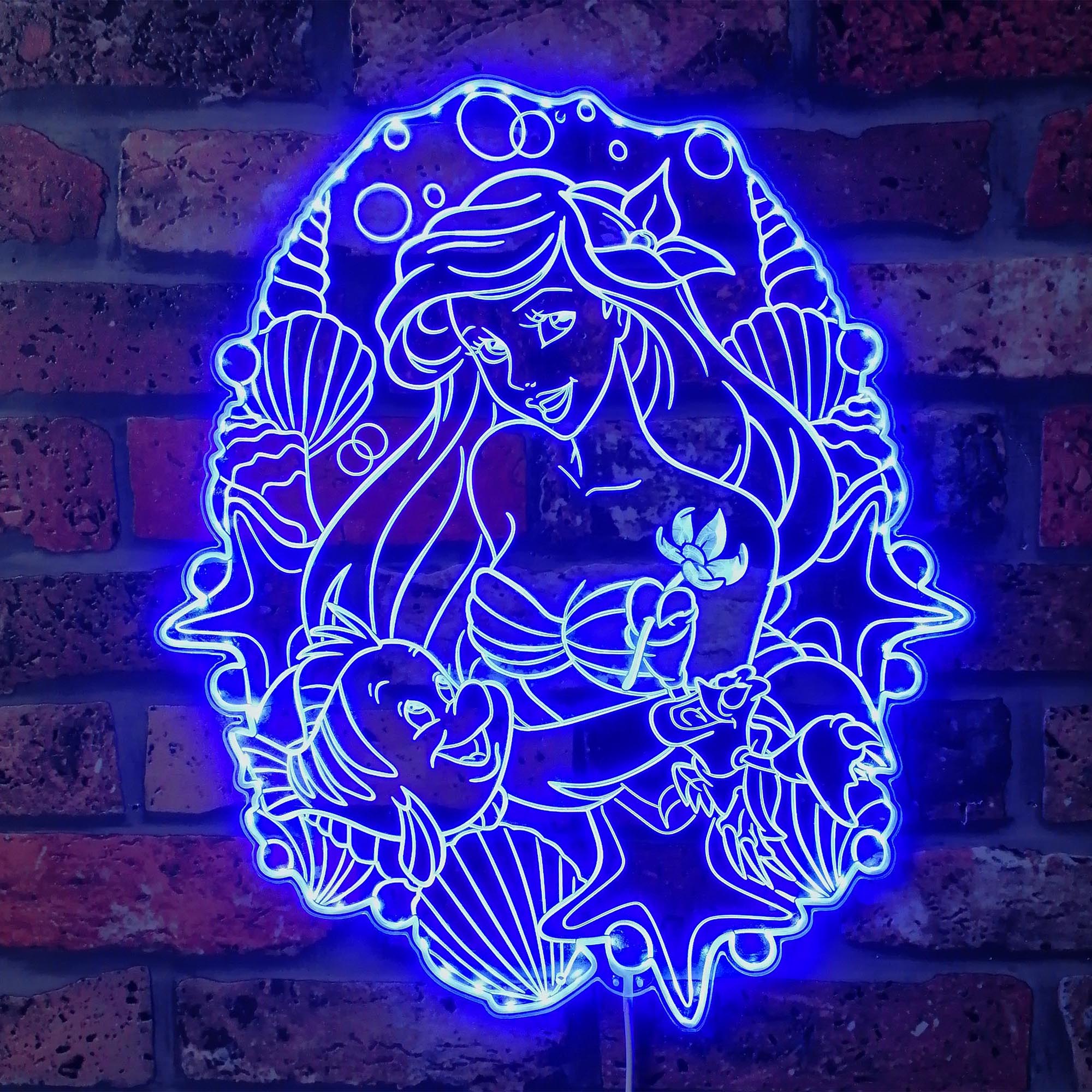 The Little Mermaid Dynamic RGB Edge Lit LED Sign