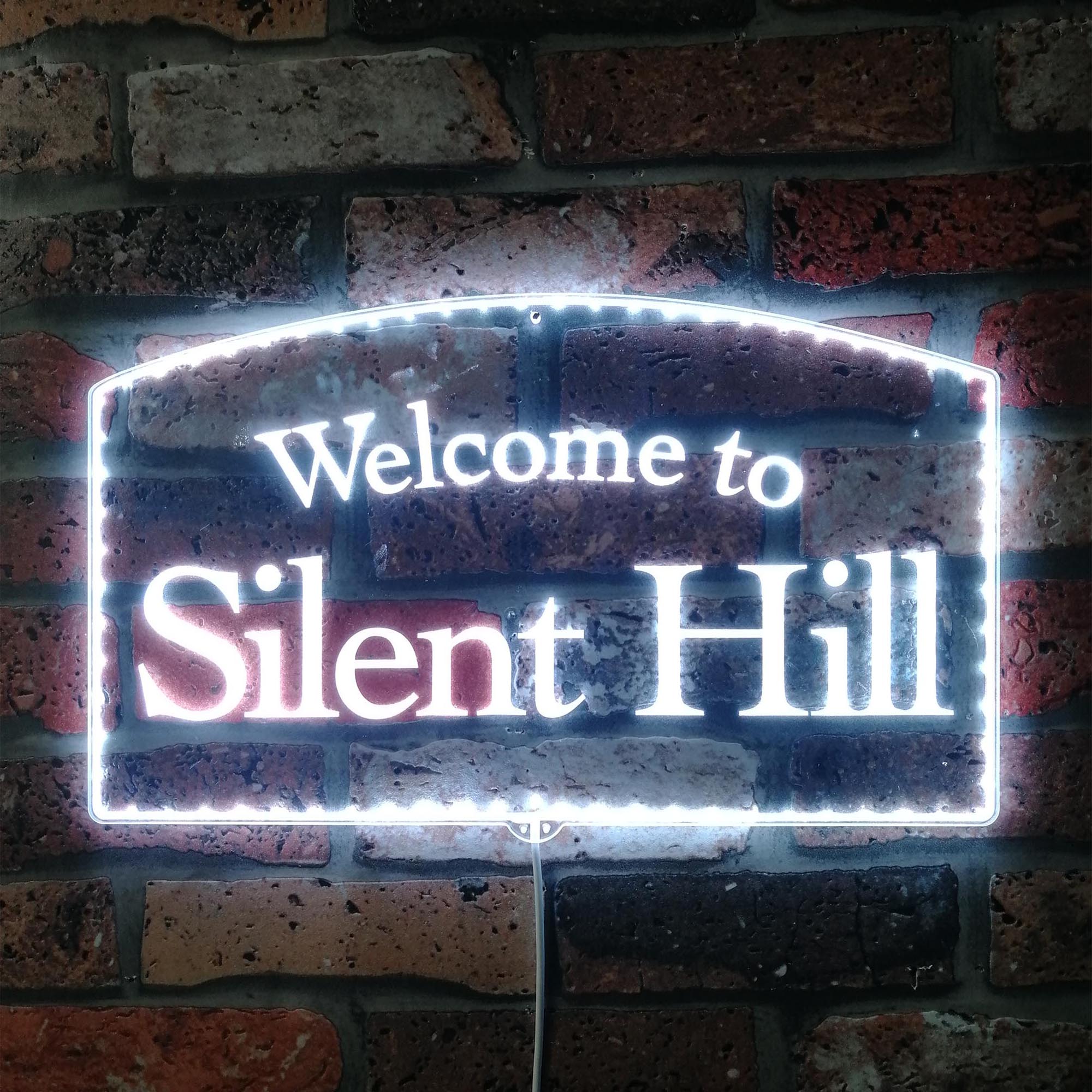 Welcome to Silent Hill Dynamic RGB Edge Lit LED Sign