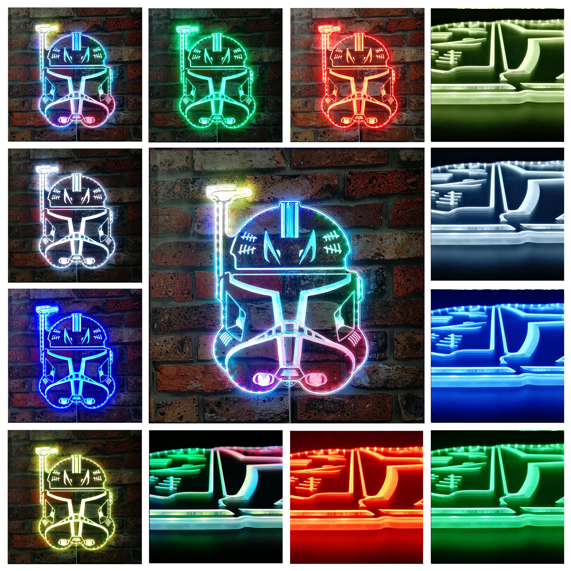 Captain Rex Star Wars Dynamic RGB Edge Lit LED Sign