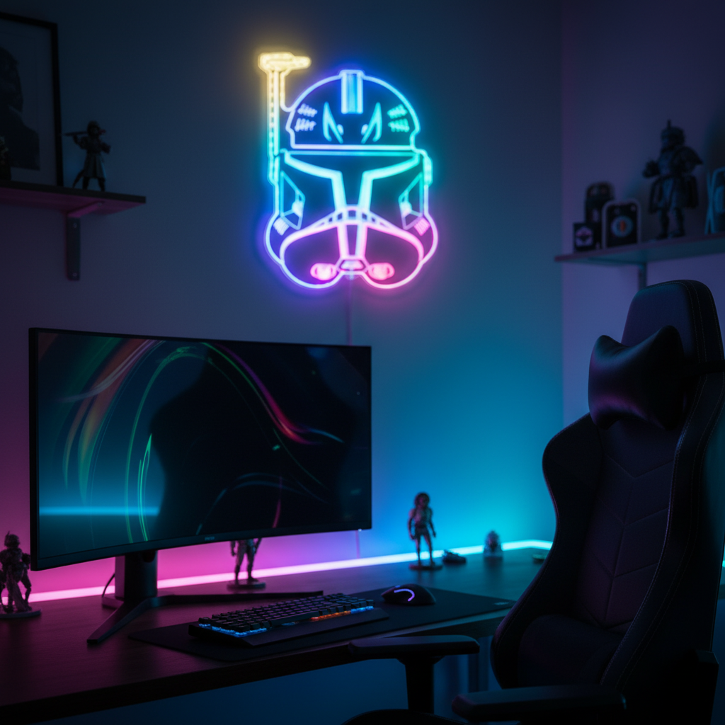 Captain Rex Star Wars Neon RGB Edge Lit LED Sign