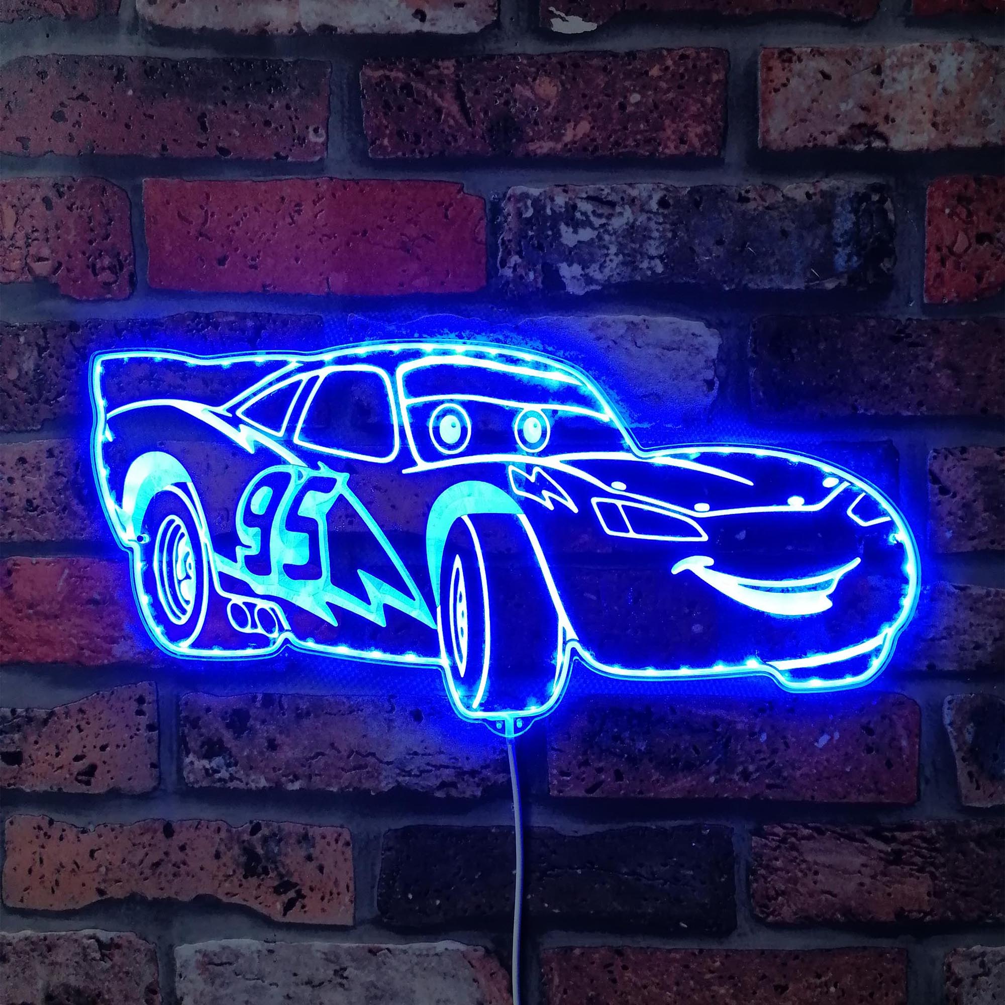 Lightning McQueen Dynamic RGB Edge Lit LED Sign