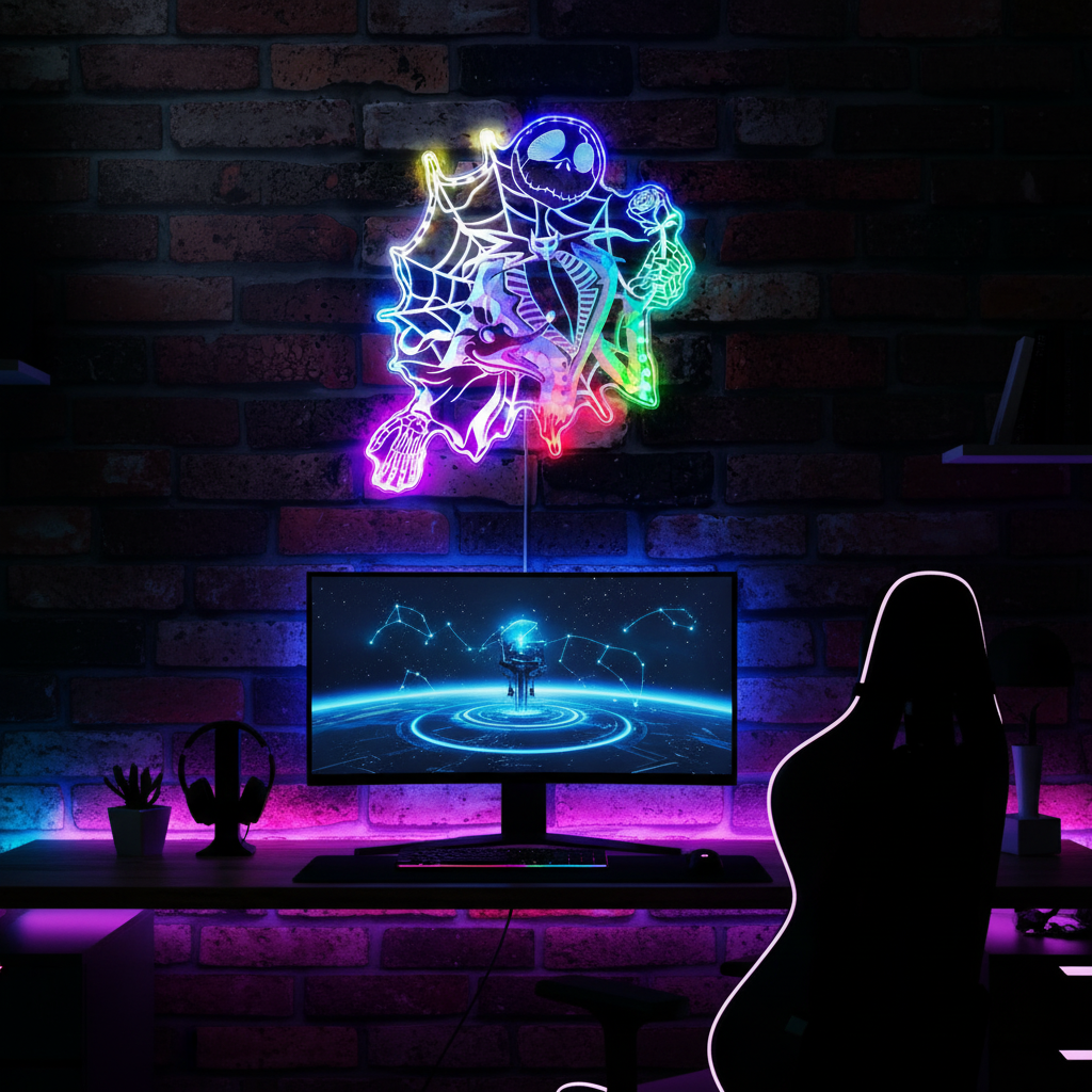 Nightmare before Christmas Neon RGB Edge Lit LED Sign