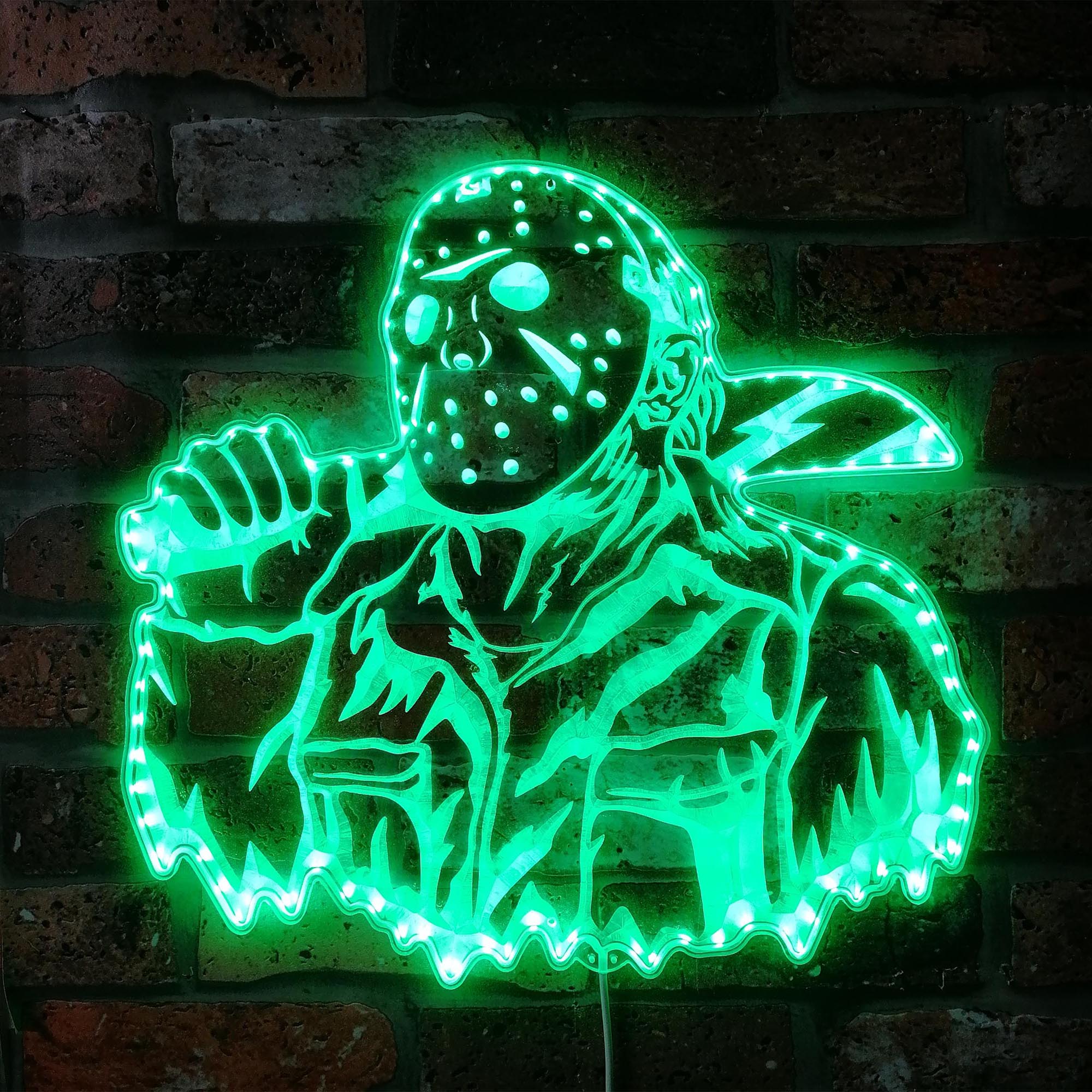 Jason Friday the 13th Halloween Dynamic RGB Edge Lit LED Sign