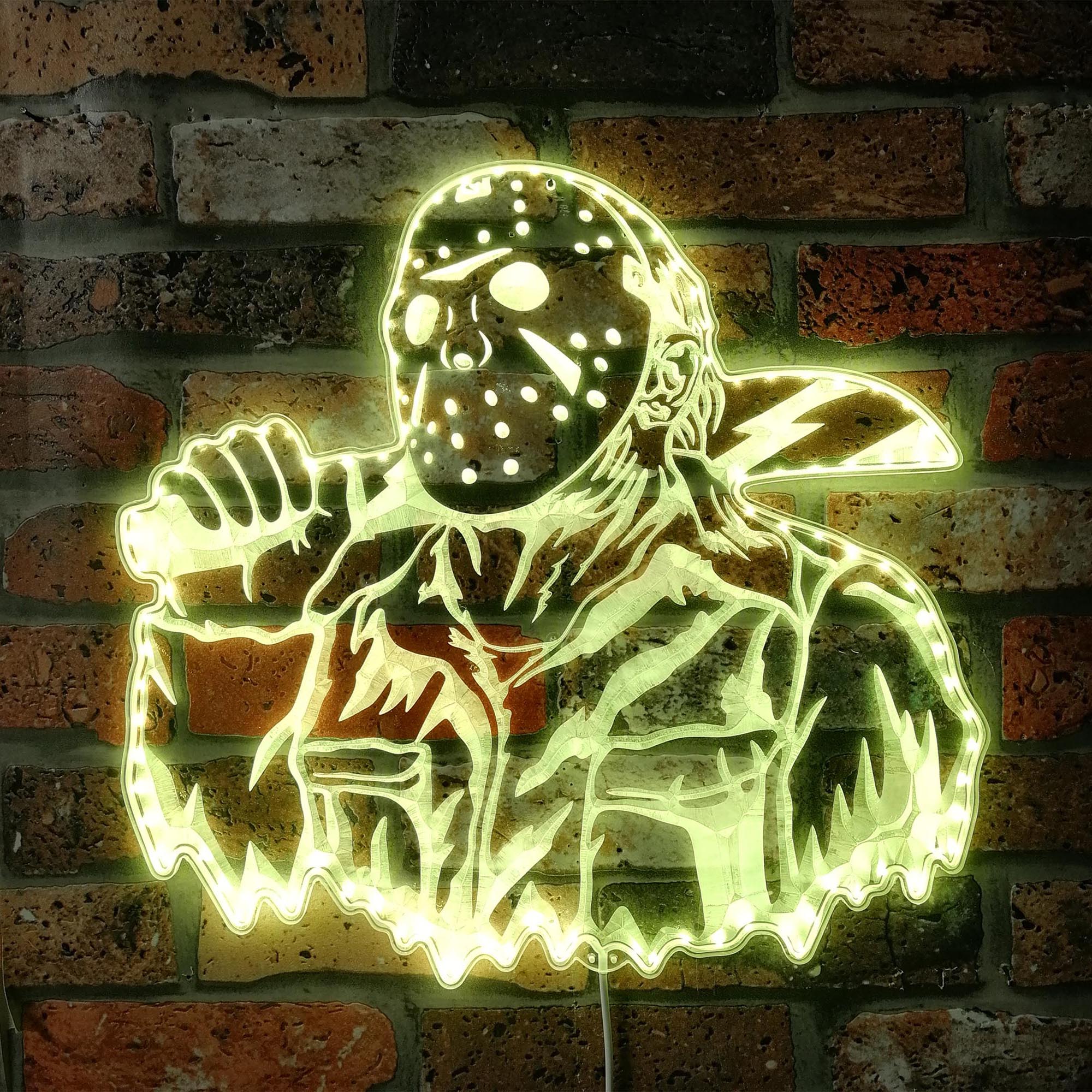 Jason Friday the 13th Halloween Dynamic RGB Edge Lit LED Sign