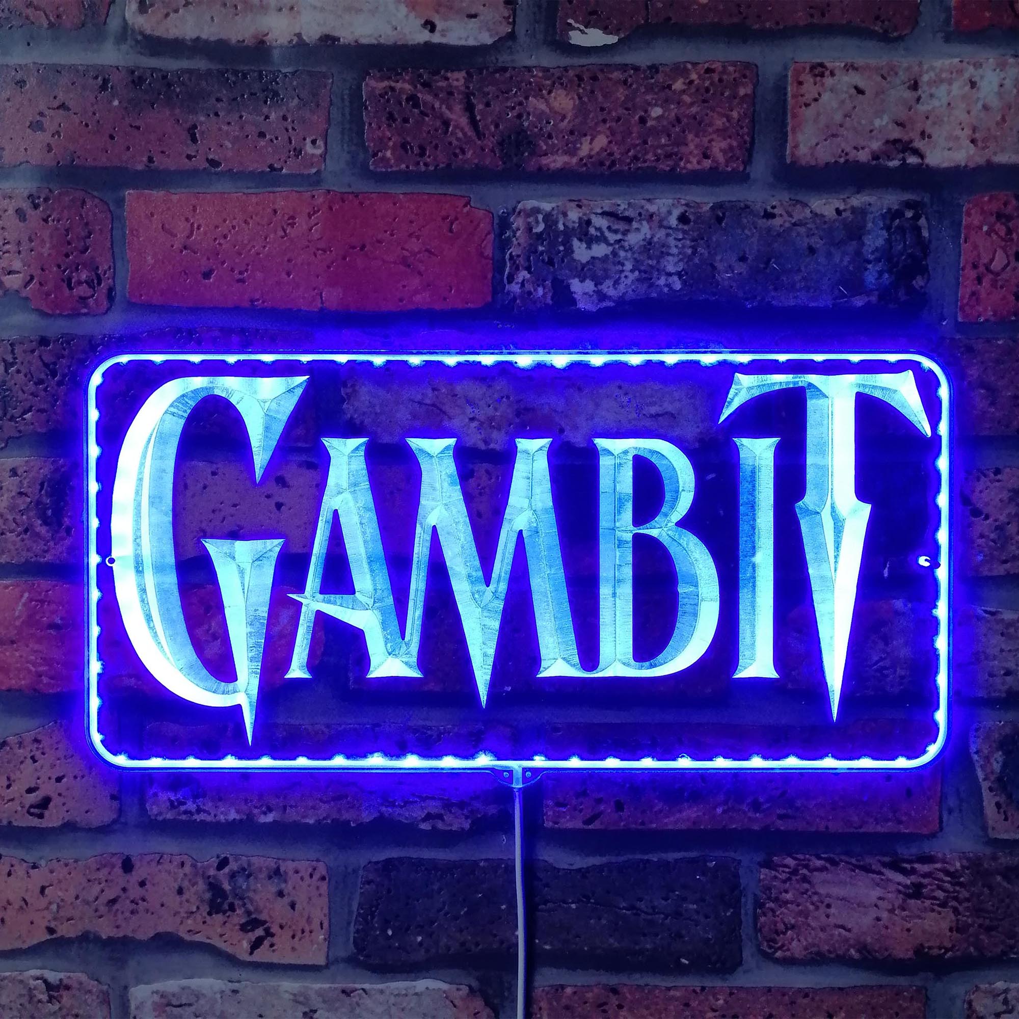 Gambit Marvel Remy LeBeau Dynamic RGB Edge Lit LED Sign