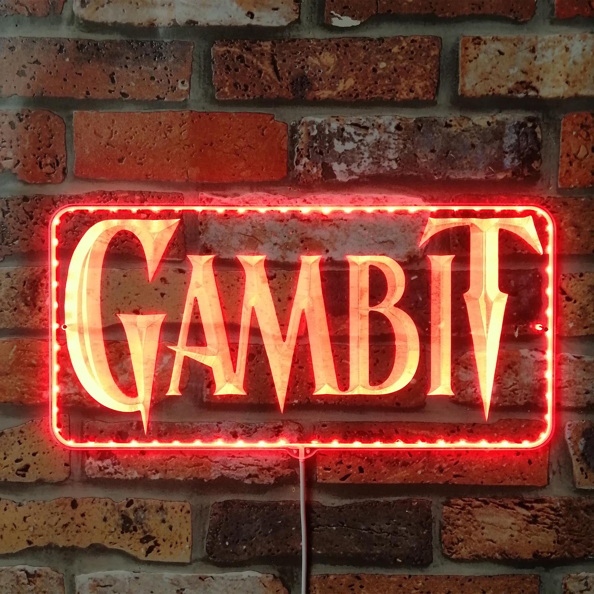 Gambit Marvel Remy LeBeau Dynamic RGB Edge Lit LED Sign