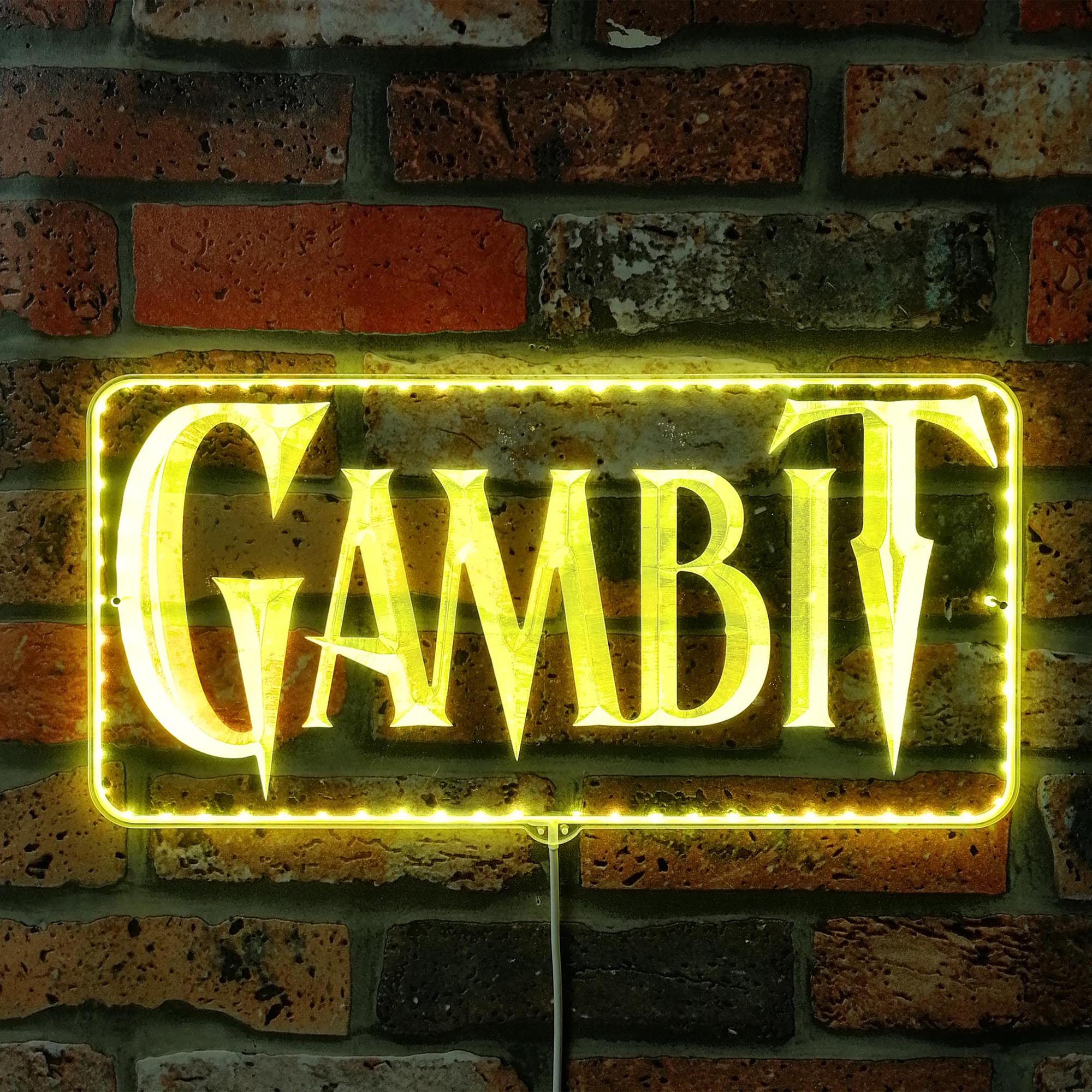 Gambit Marvel Remy LeBeau Dynamic RGB Edge Lit LED Sign