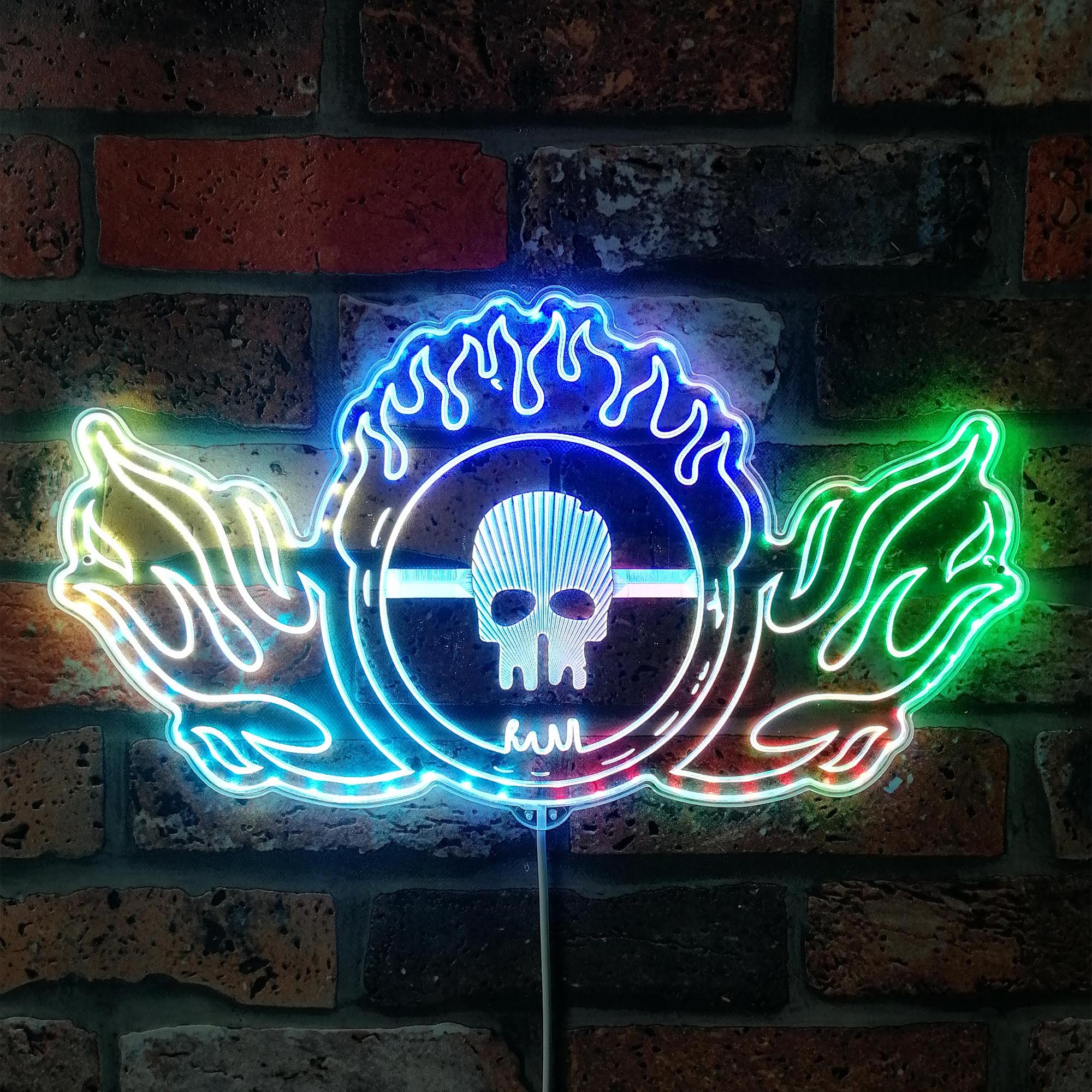 Wasteland Mad Max Skull Dynamic RGB Edge Lit LED Sign