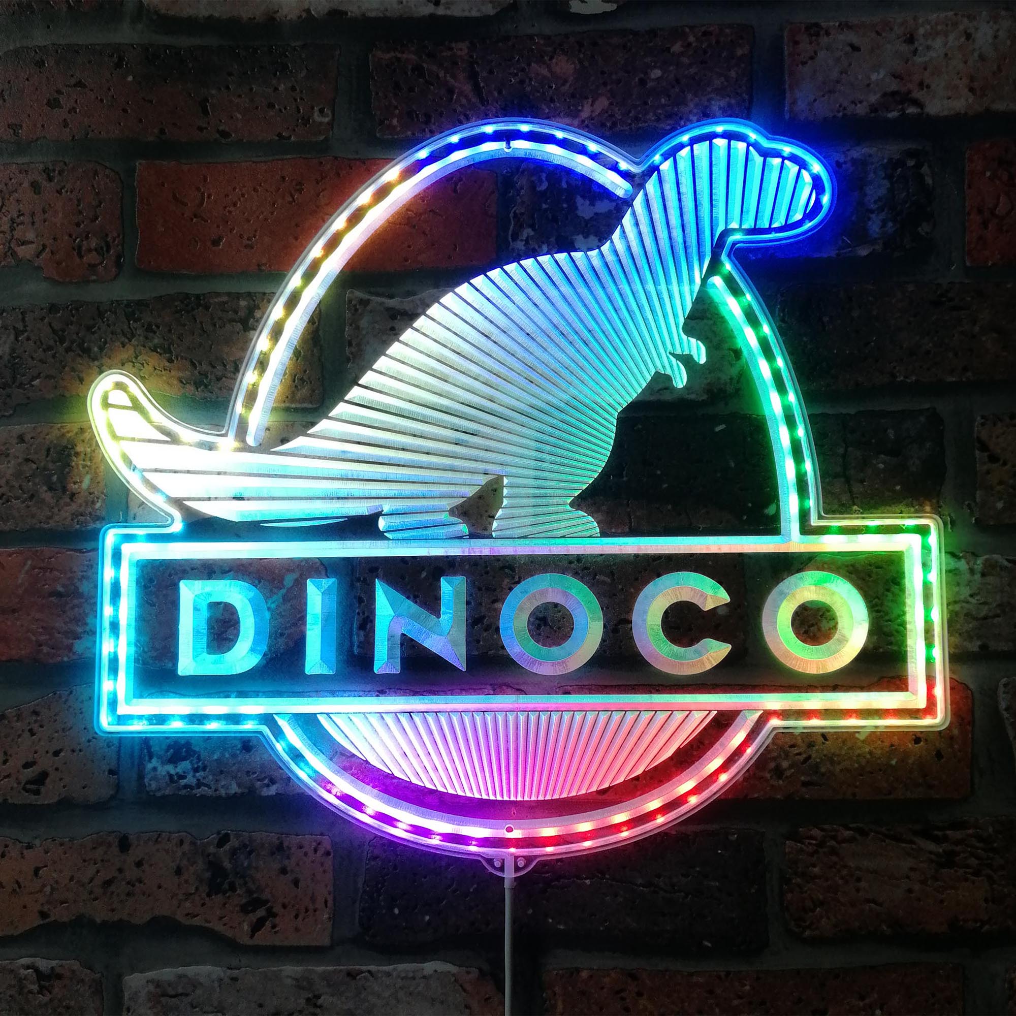 Dinoco Gas Company Dynamic RGB Edge Lit LED Sign