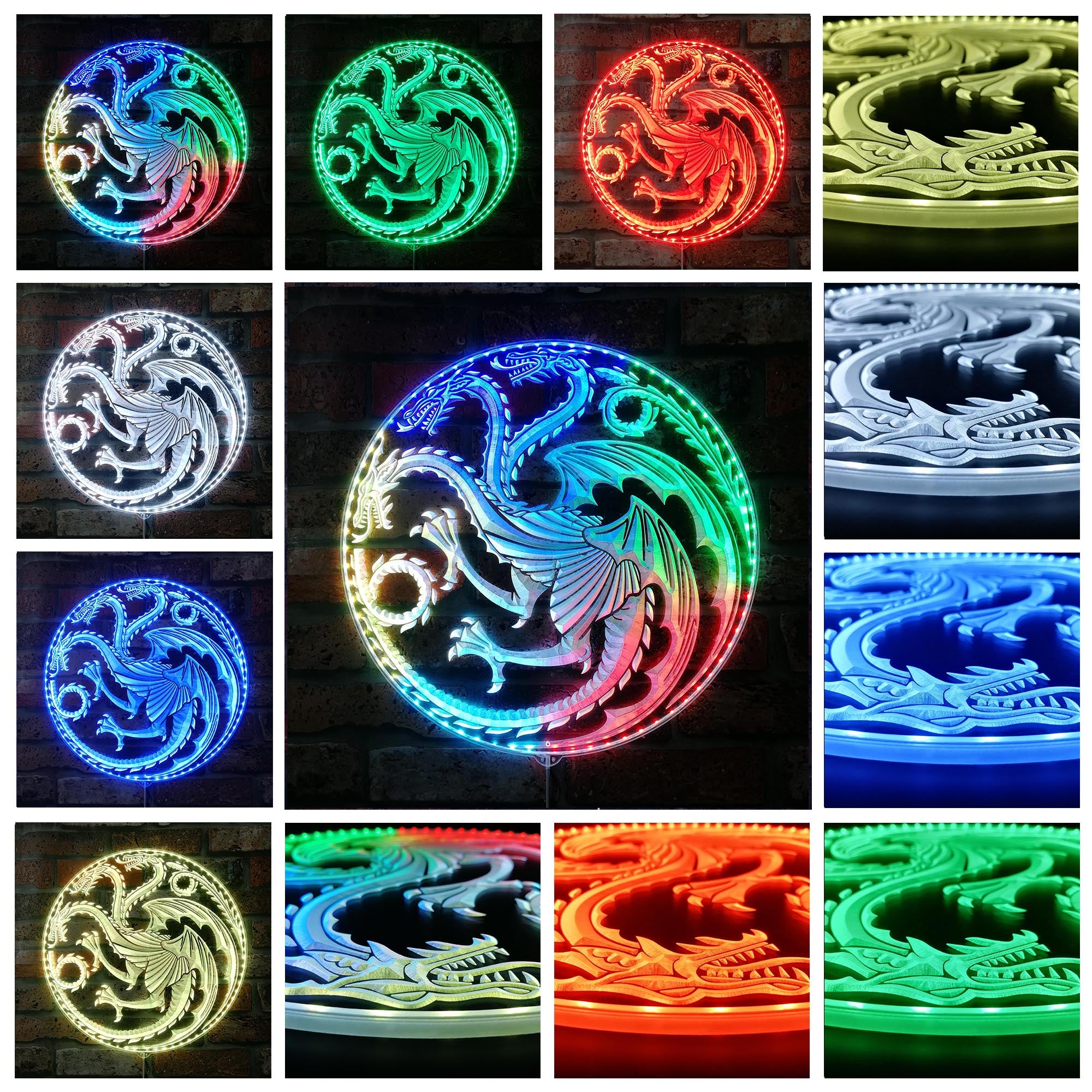 House of The Dragon Dynamic RGB Edge Lit LED Sign