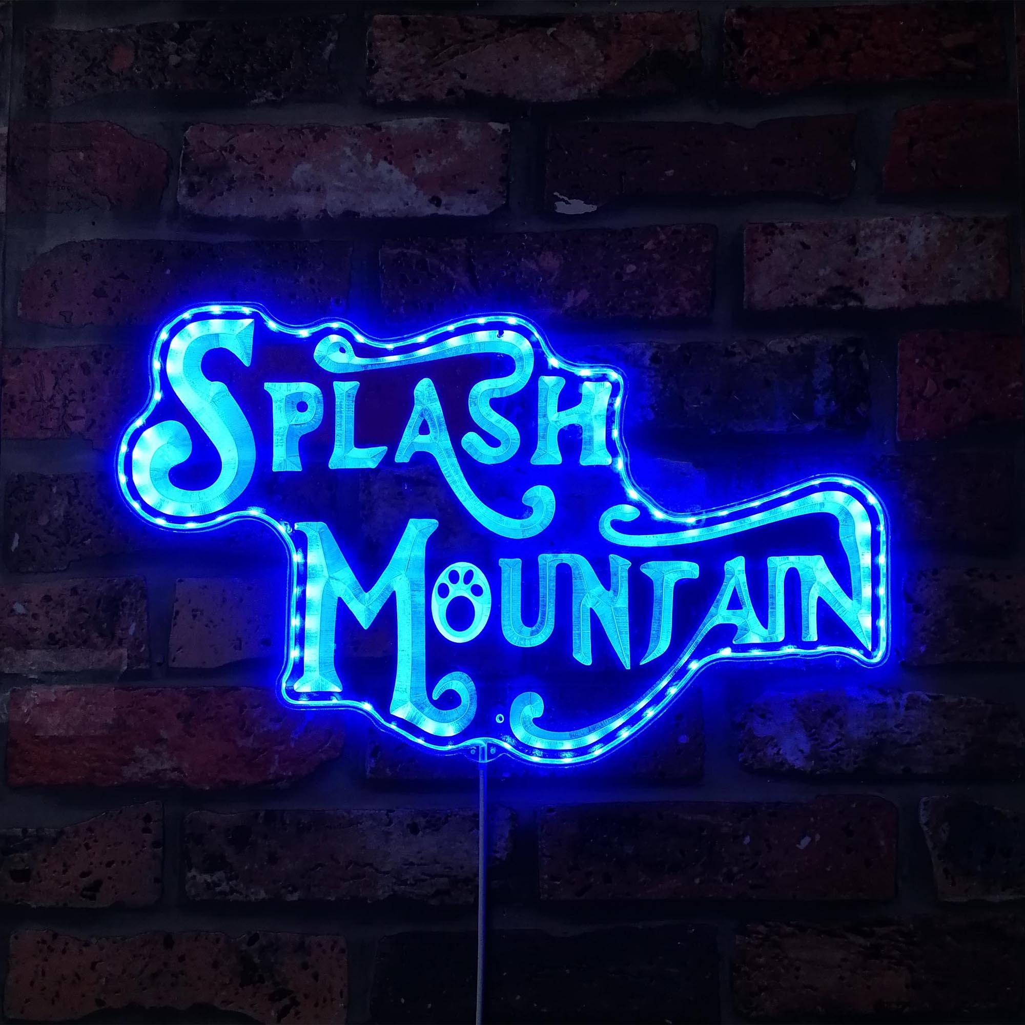 Splash Mountain Dynamic RGB Edge Lit LED Sign