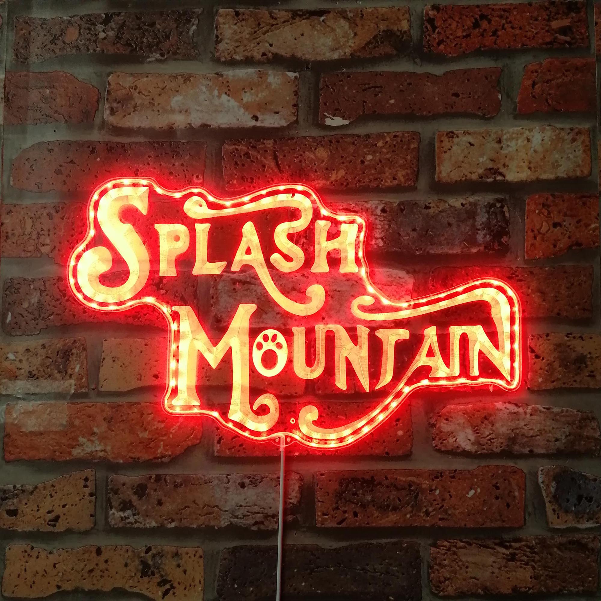 Splash Mountain Dynamic RGB Edge Lit LED Sign