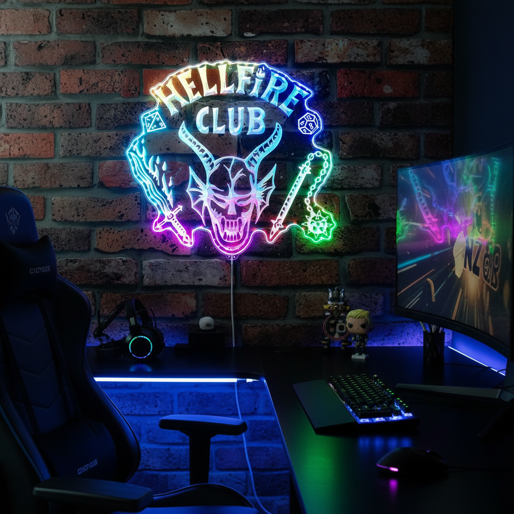 Hellfire Club Stranger Things Neon RGB Edge Lit LED Sign