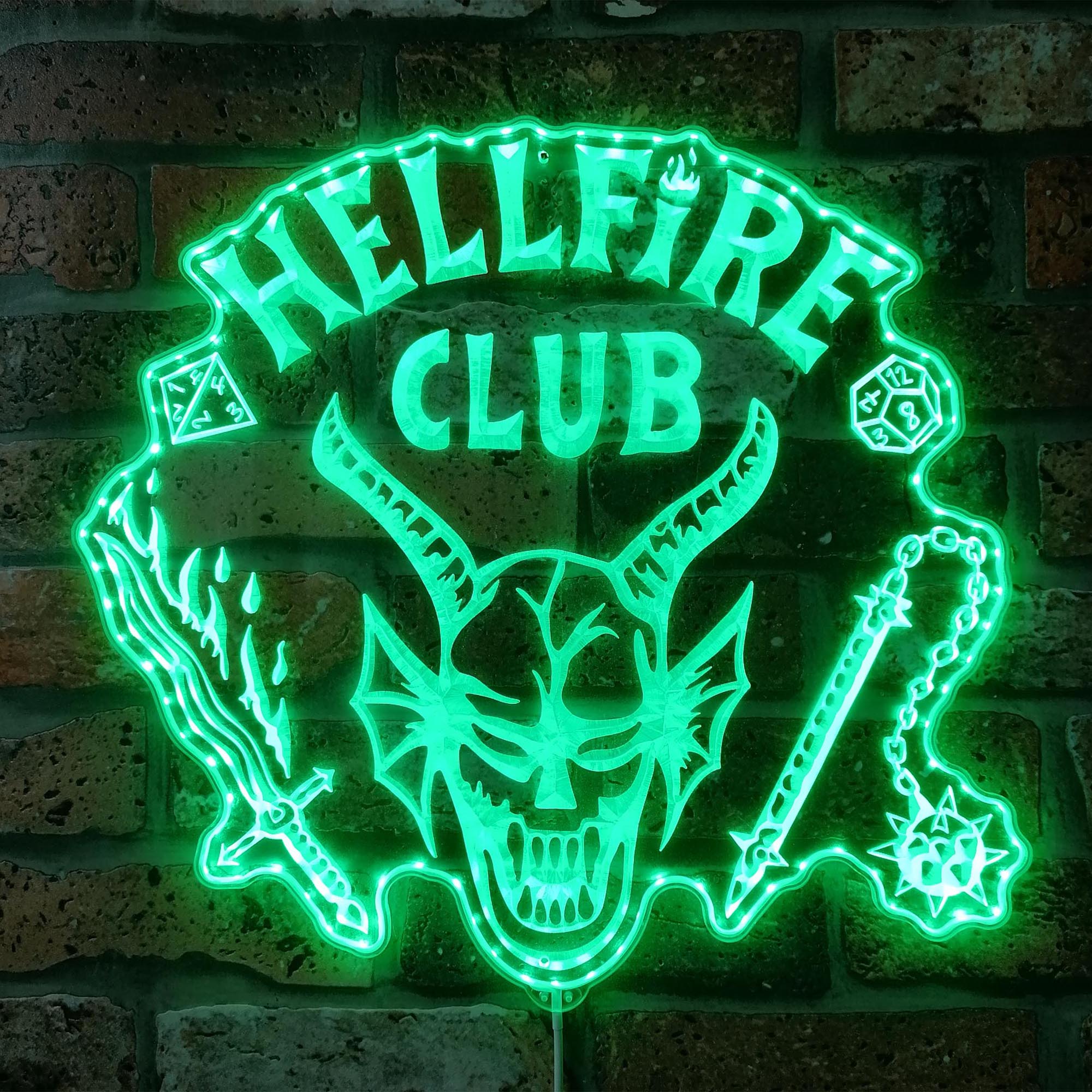 Hellfire Club Stranger Things Dynamic RGB Edge Lit LED Sign