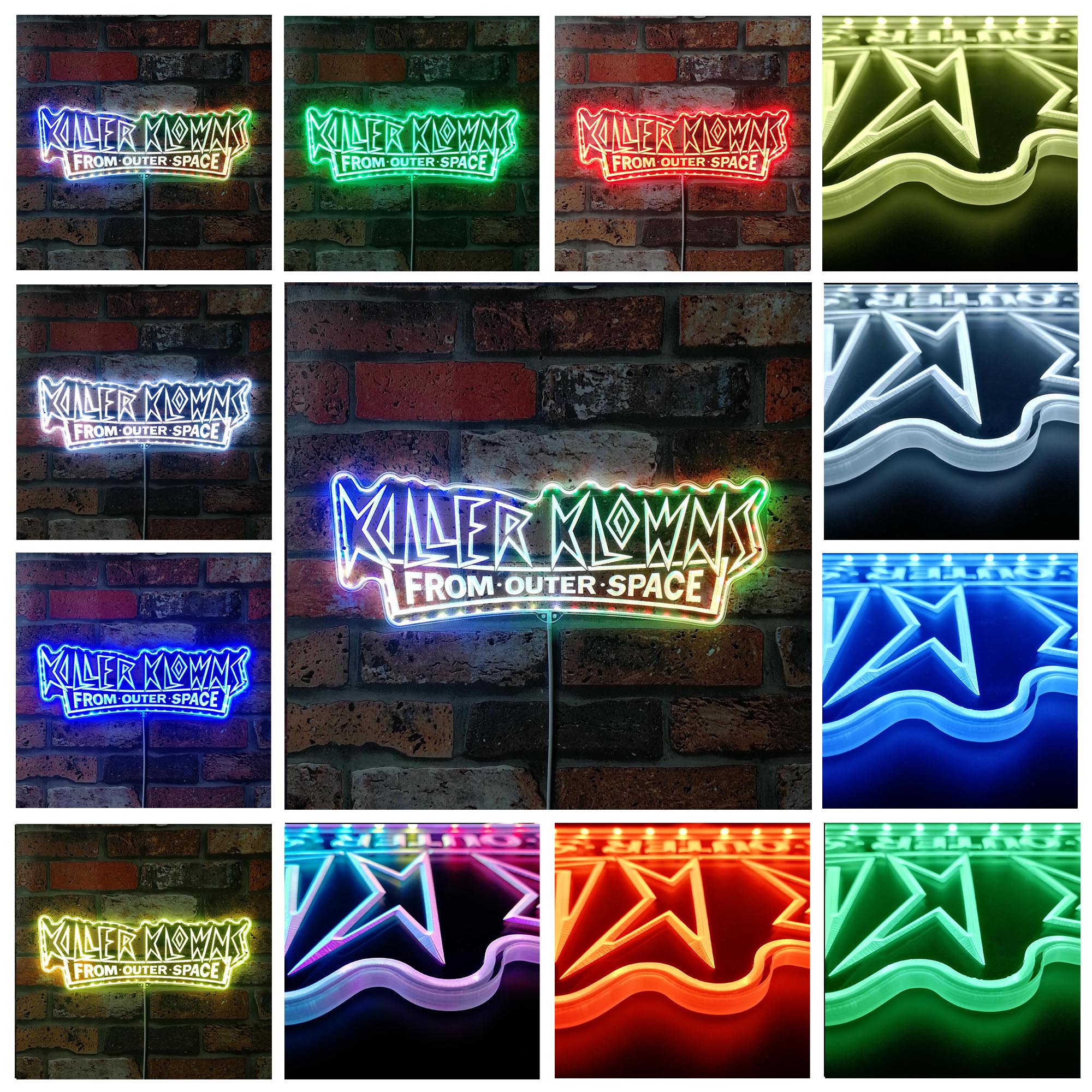 Killer Klowns Halloween Neon RGB LED Sign