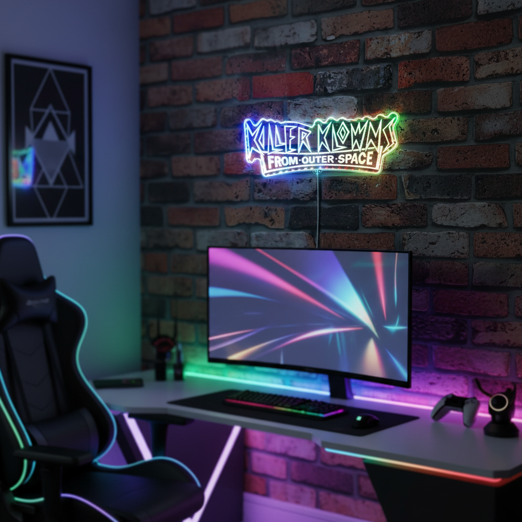 Killer Klowns Halloween Neon RGB LED Sign