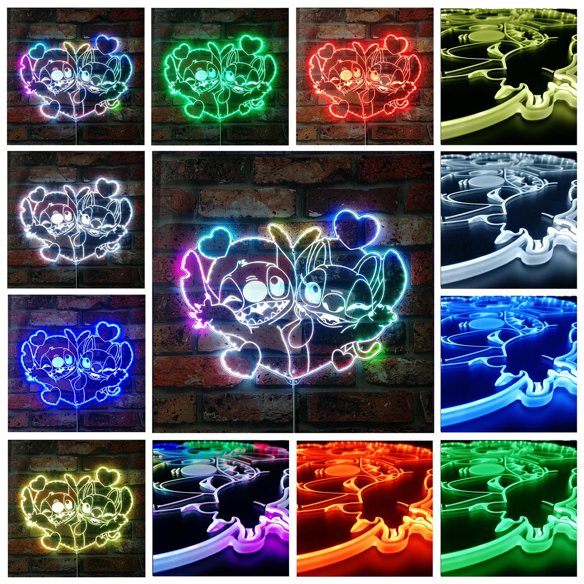 Stitch and Angel Dynamic RGB Edge Lit LED Sign | PROLEDSIGN