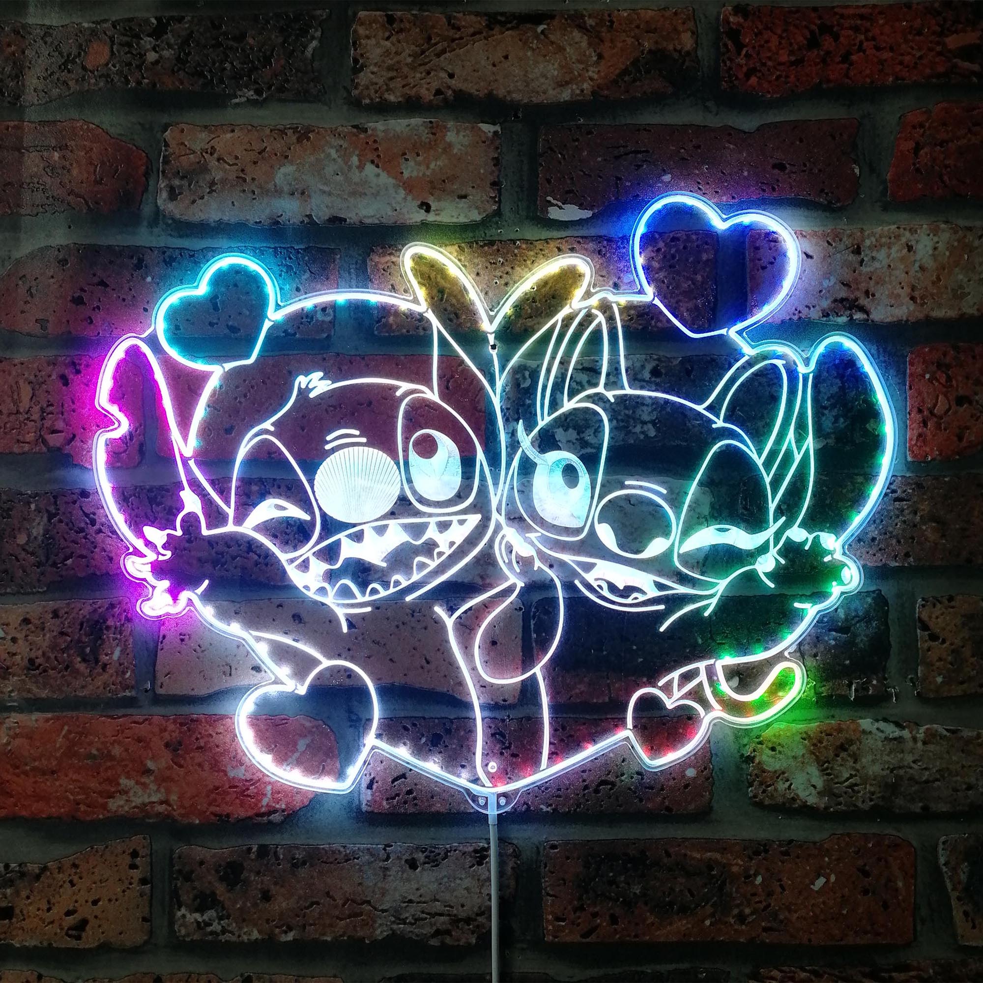 Stitch and Angel Dynamic RGB Edge Lit LED Sign