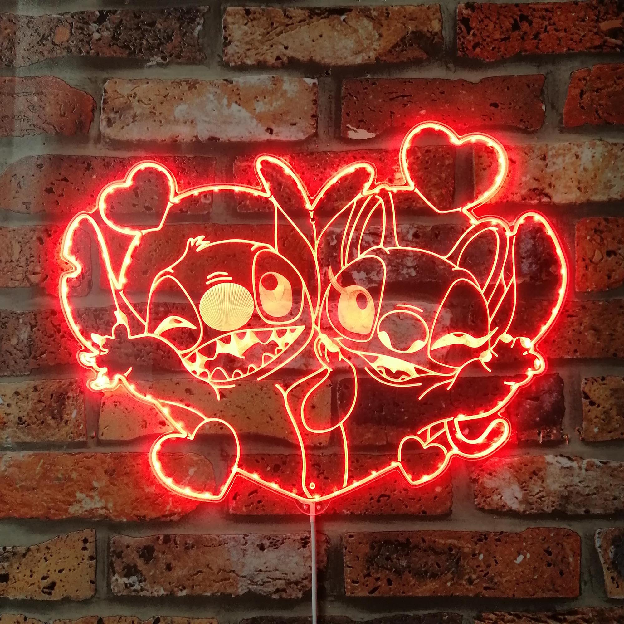 Stitch and Angel Dynamic RGB Edge Lit LED Sign