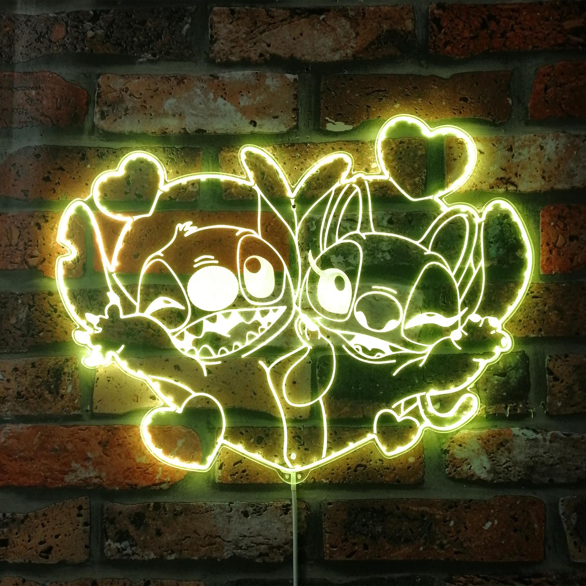 Stitch and Angel Dynamic RGB Edge Lit LED Sign